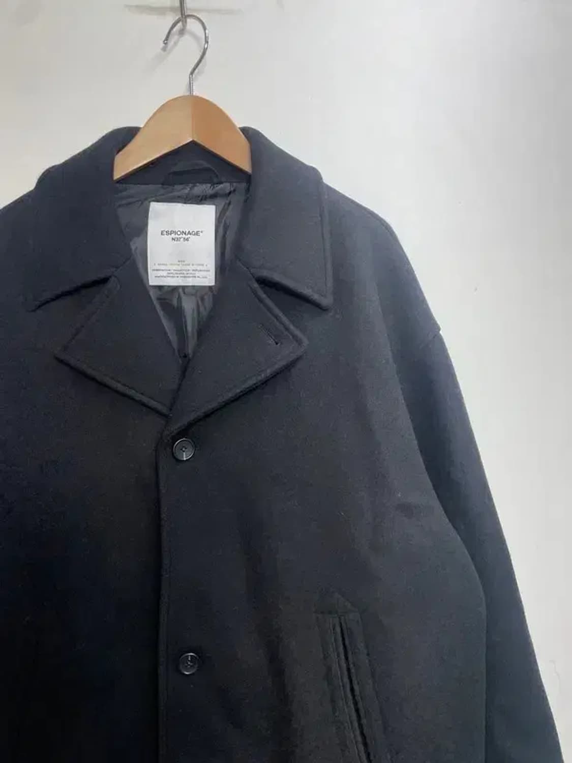 미디움 에스피오나지 오버핏 울 코트 블랙 상품이미지4