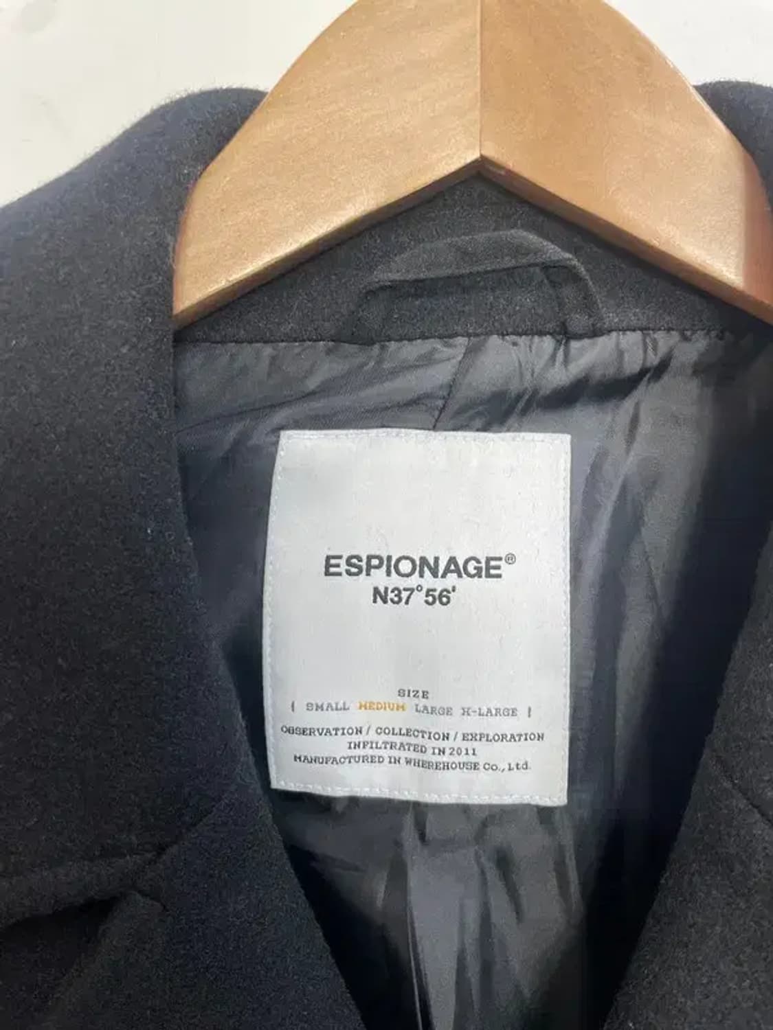 미디움 에스피오나지 오버핏 울 코트 블랙 상품이미지5