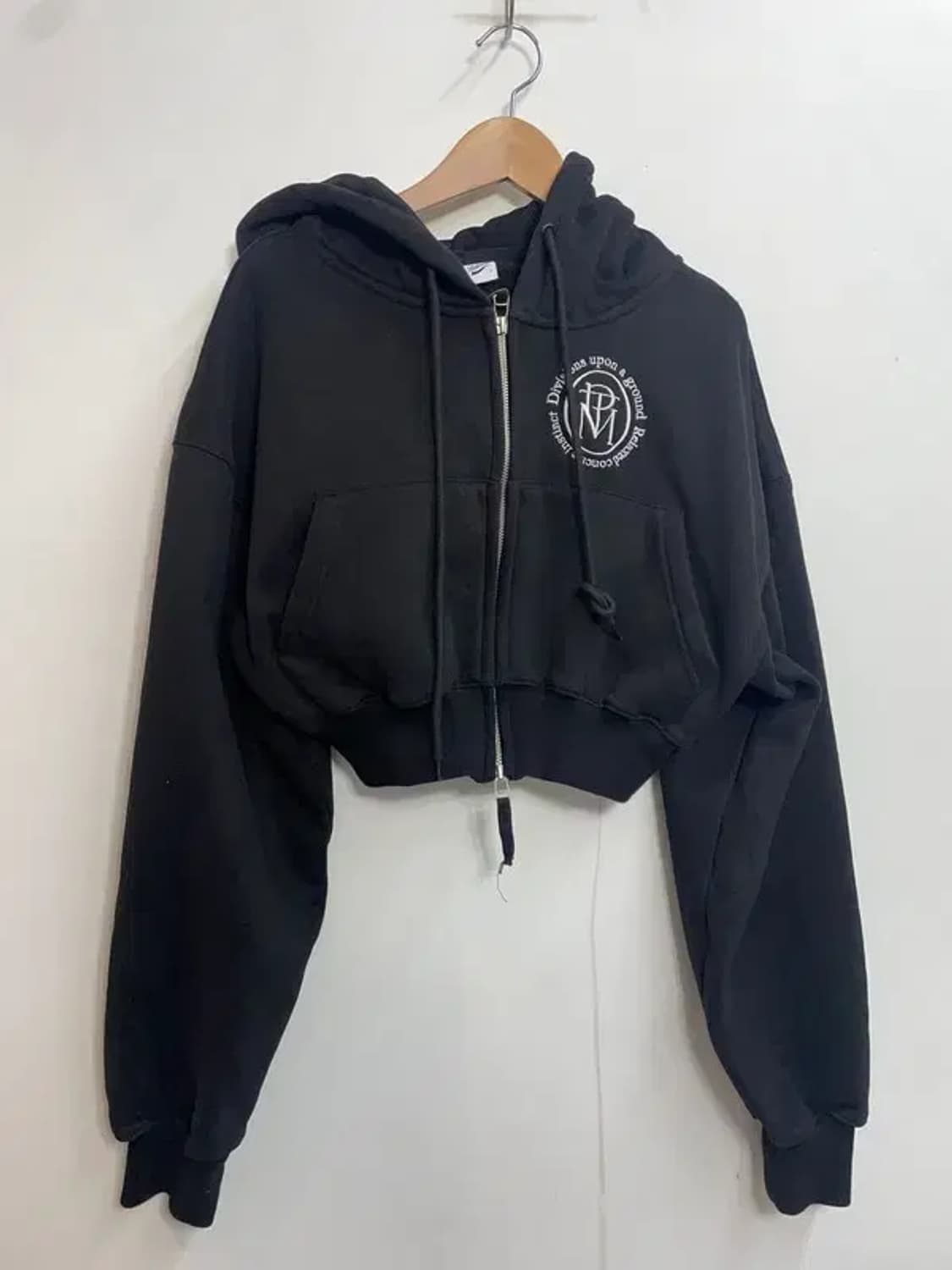 프리 우먼 파르티멘토 여자 크롭 블랙 후드집업티셔츠 상품이미지2