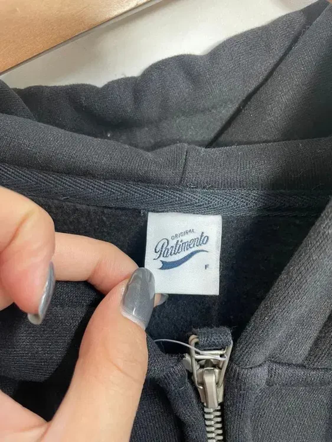 프리 우먼 파르티멘토 여자 크롭 블랙 후드집업티셔츠 상품이미지5