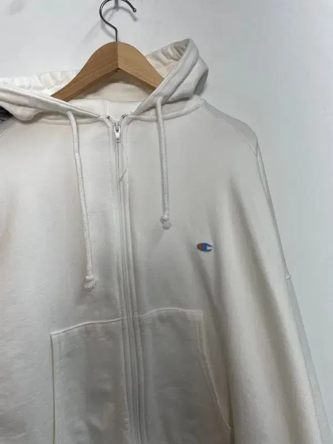 미디움 챔피온 x 베트멍 리버스위브 코튼 절개 후드 후디 화이트 상품이미지4