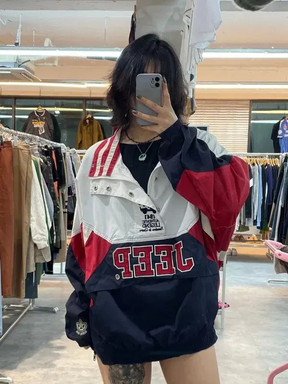 NCT 마크 착용 지프 90s 올드스쿨 아노락 바람막이 자켓 상품이미지1