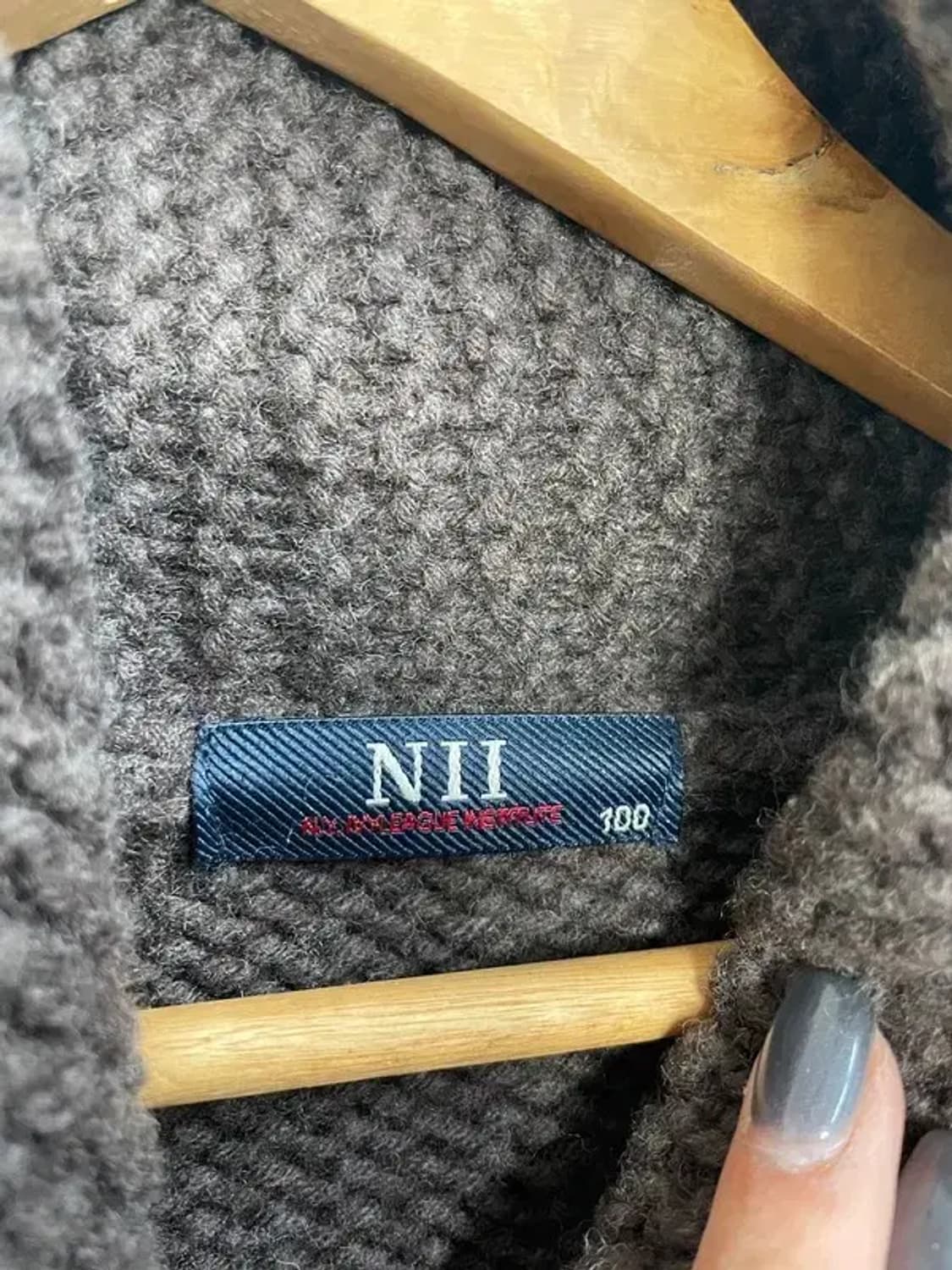 100 NII 빈티지 오버핏 사슴 코위찬 니트 집업 상품이미지5