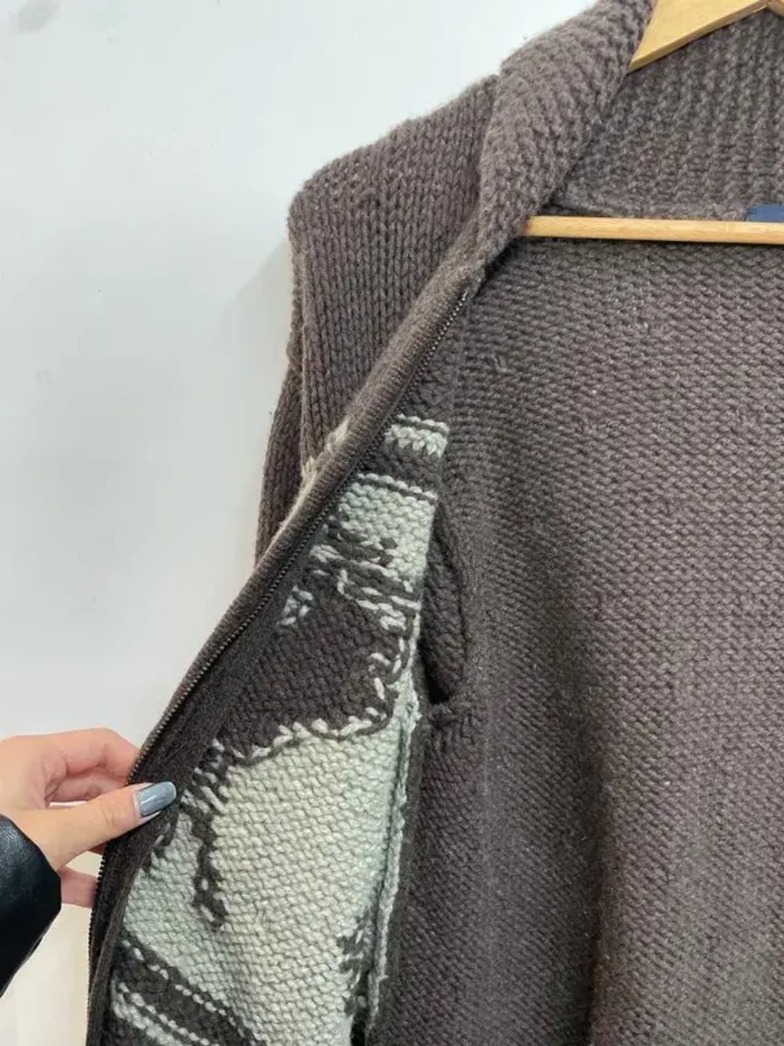 100 NII 빈티지 오버핏 사슴 코위찬 니트 집업 상품이미지6