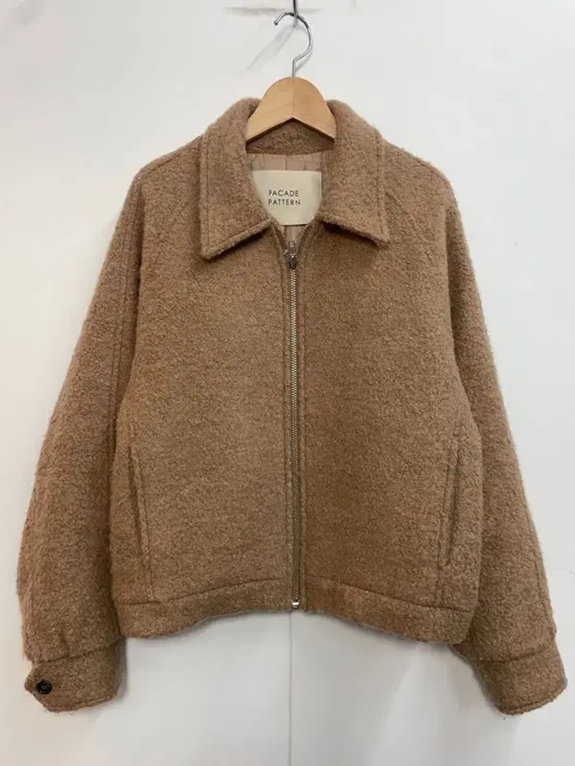 스몰 파사드패턴 알파카 블루종 자켓 카멜 상품이미지2