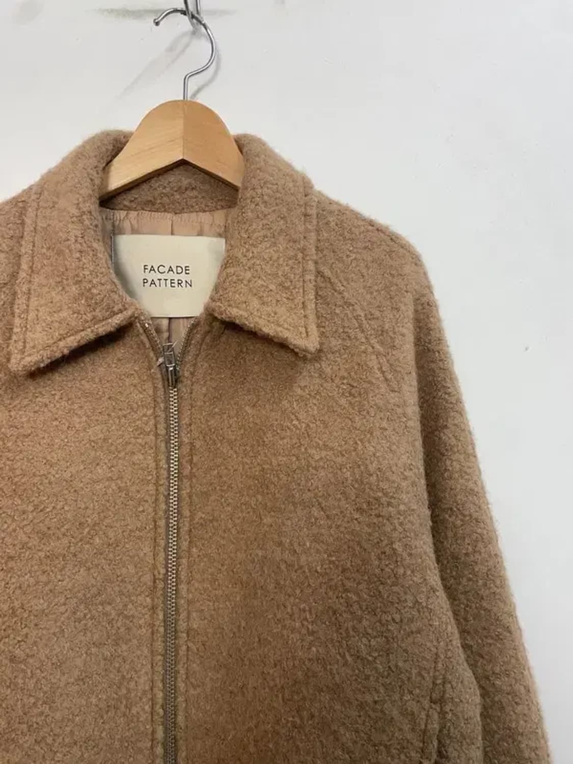 스몰 파사드패턴 알파카 블루종 자켓 카멜 상품이미지5