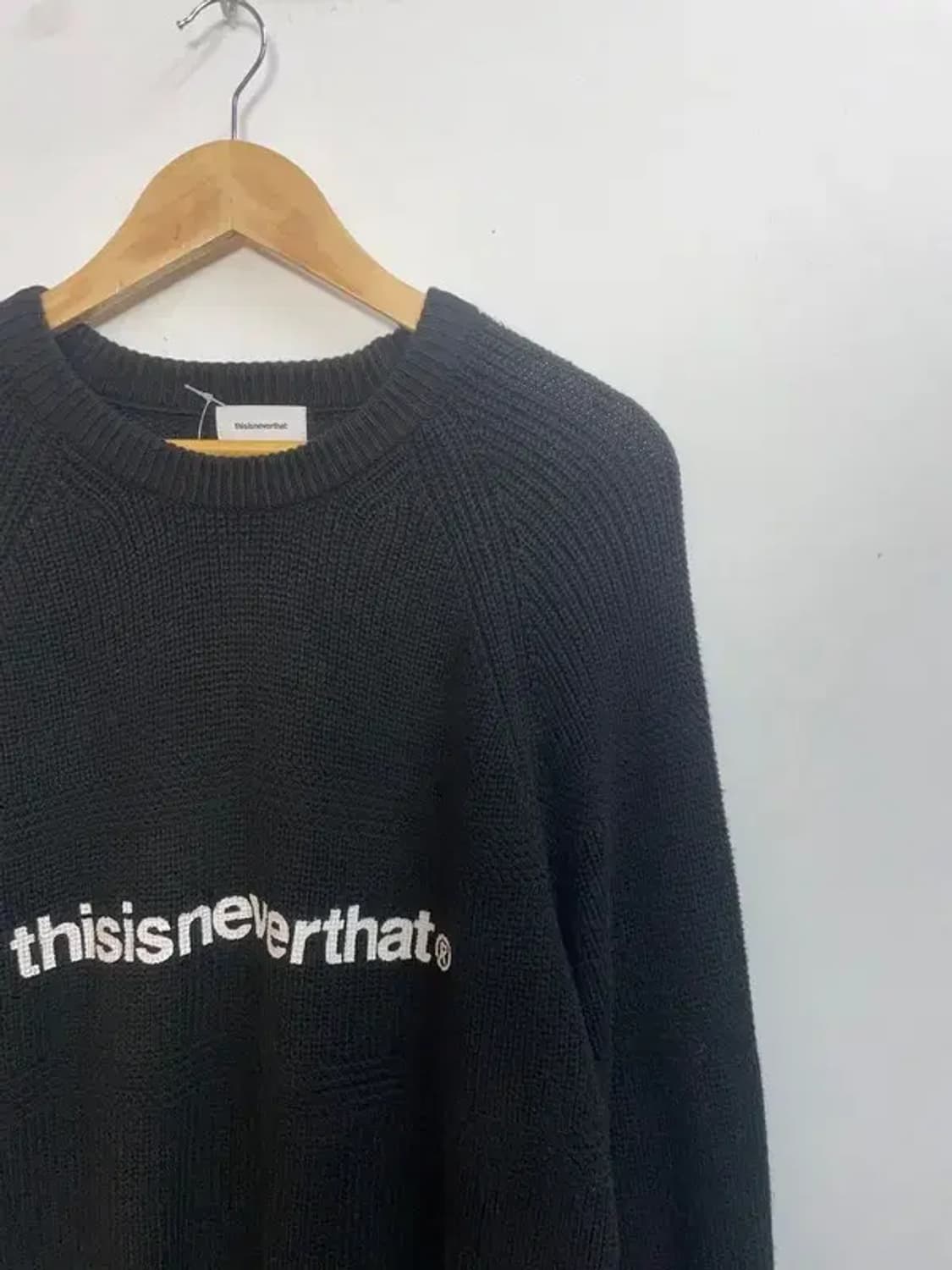 라지 디스이즈네버댓 T-로고 니트 스웨터 블랙 상품이미지4