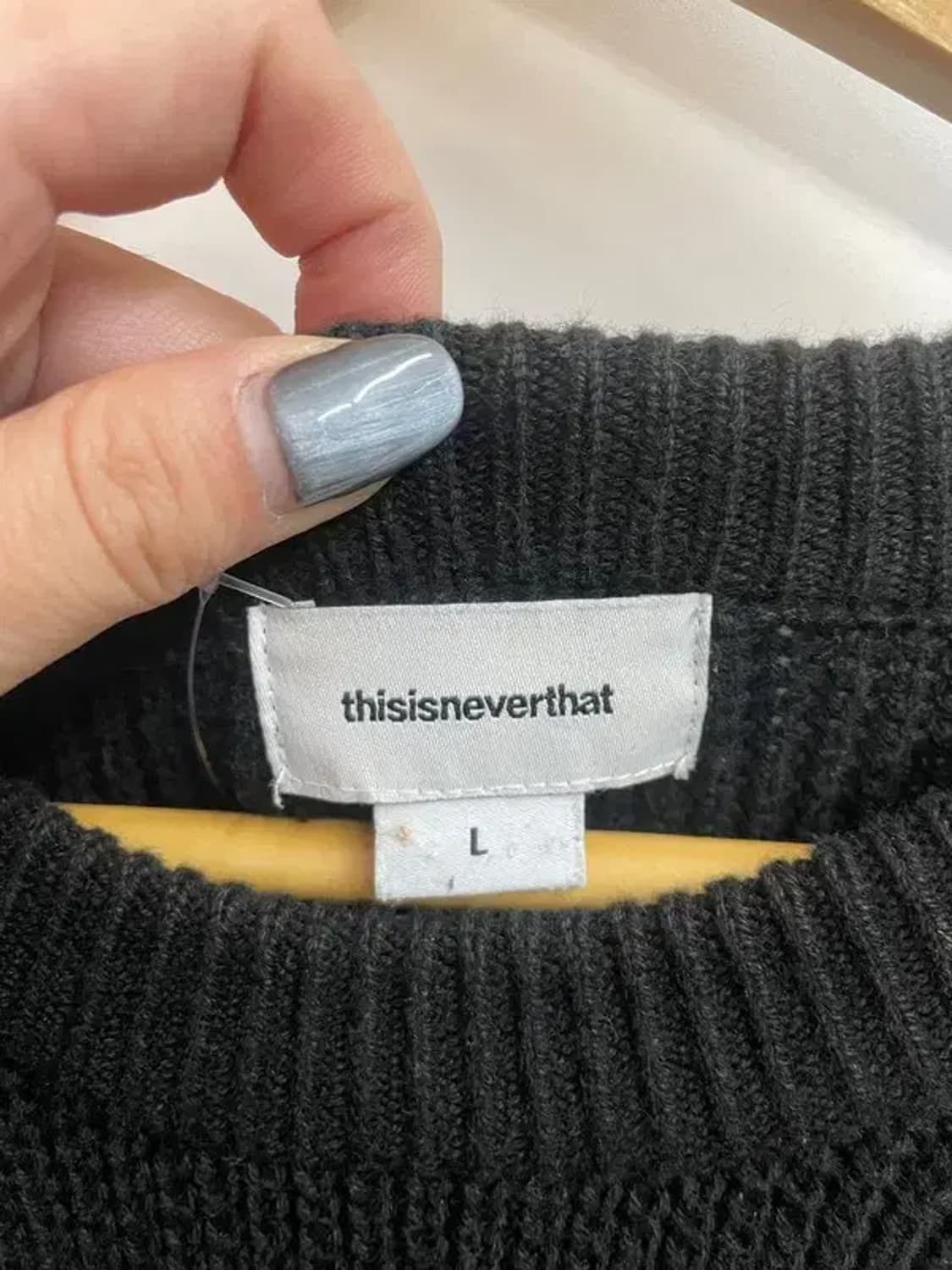 라지 디스이즈네버댓 T-로고 니트 스웨터 블랙 상품이미지5