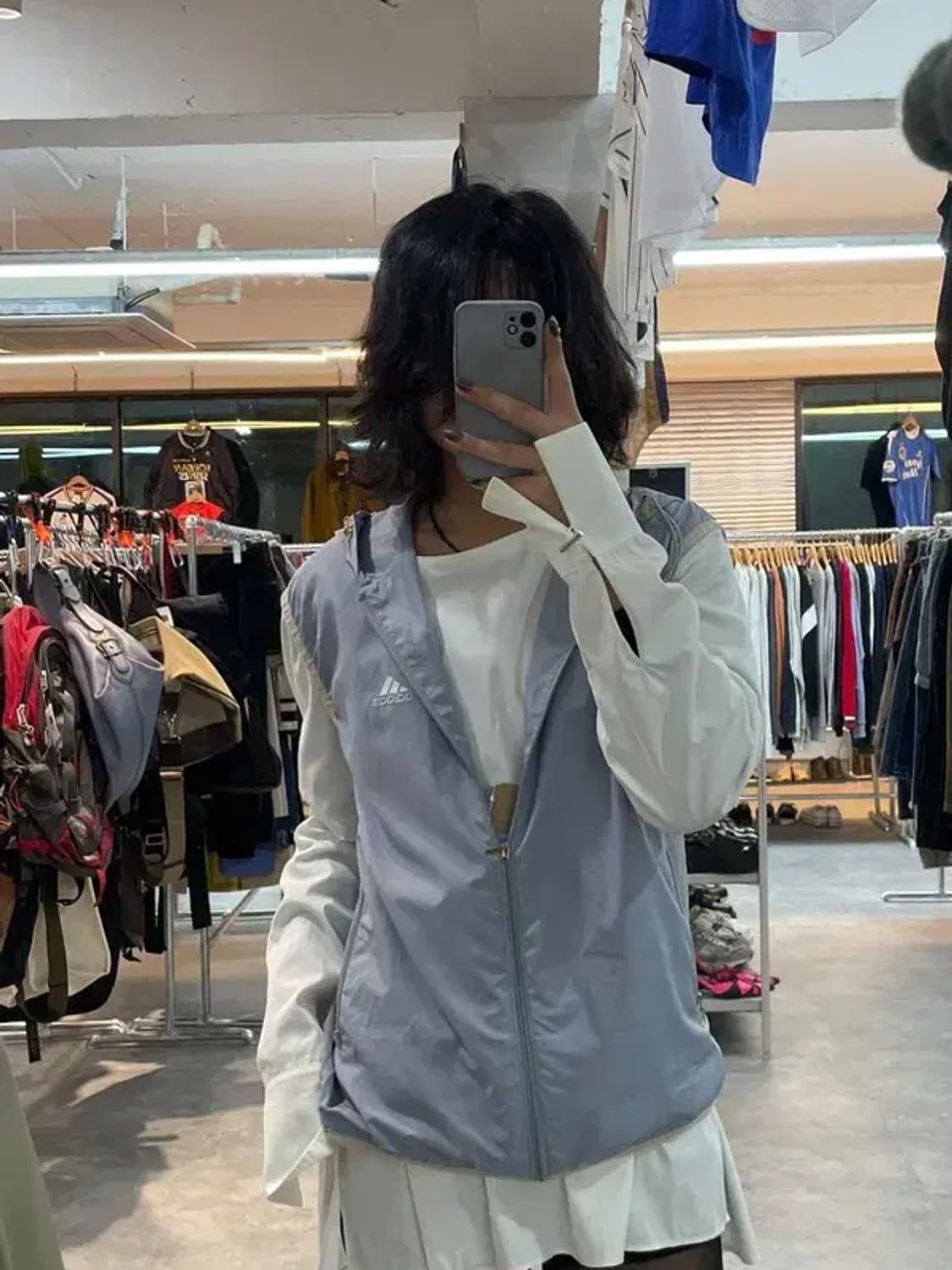 90s 아디다스 삼선 올드스쿨 트레이닝 바람막이 후드 베스트 상품이미지1