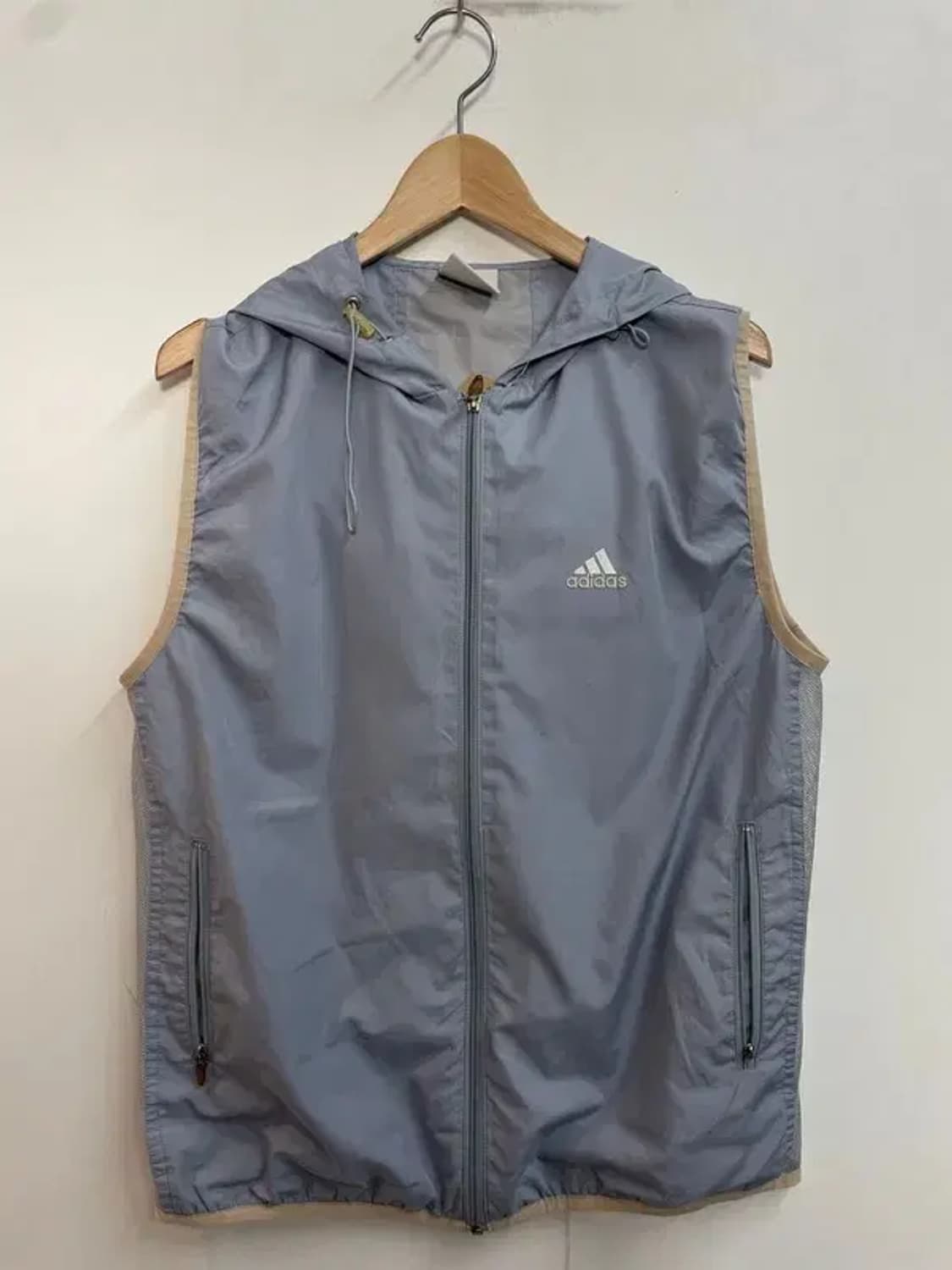 90s 아디다스 삼선 올드스쿨 트레이닝 바람막이 후드 베스트 상품이미지2