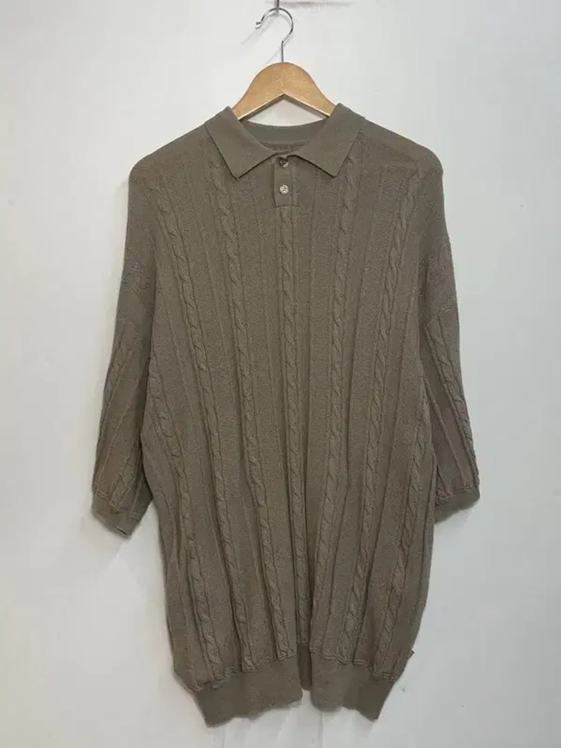 XL 에스피오나지 투포켓 케이블 카라 반팔 니트 상품이미지2