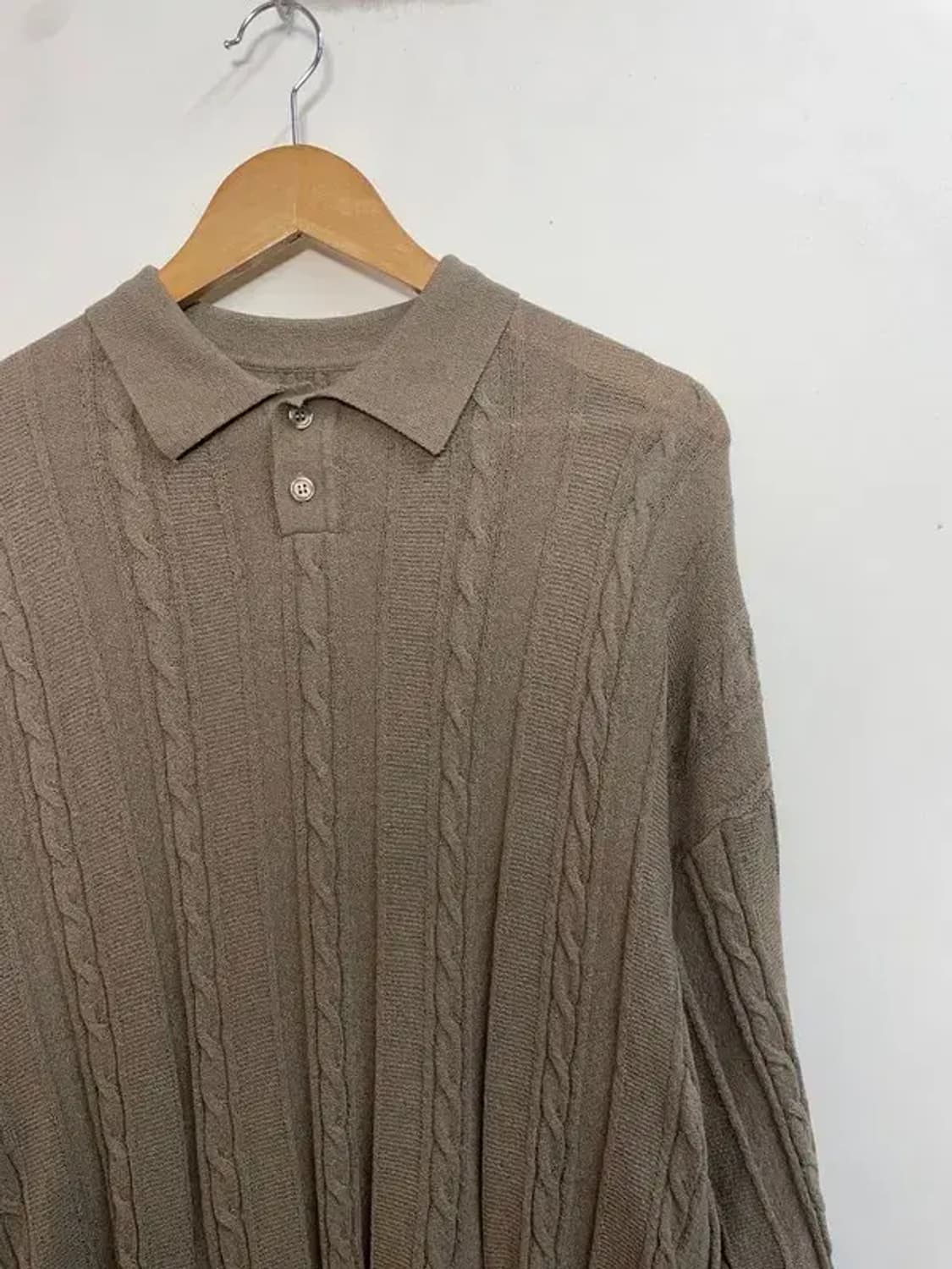 XL 에스피오나지 투포켓 케이블 카라 반팔 니트 상품이미지4