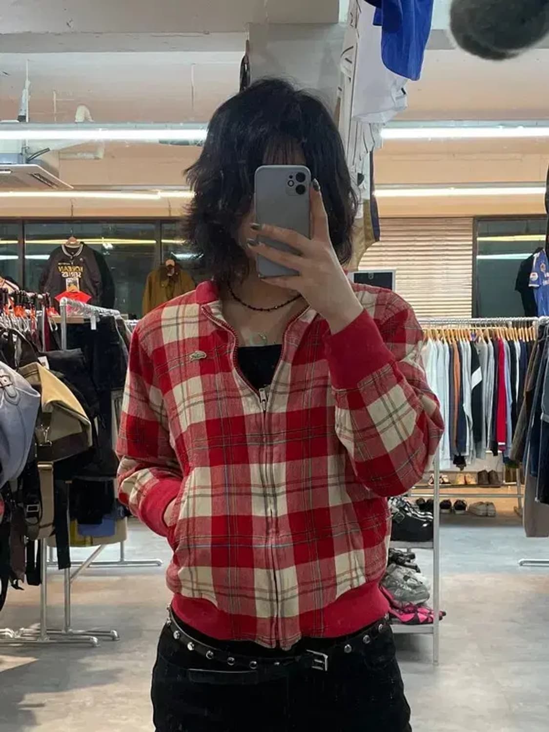 95 90s 올드 서광 라코스테 데일리 체크블루종 자켓 상품이미지1