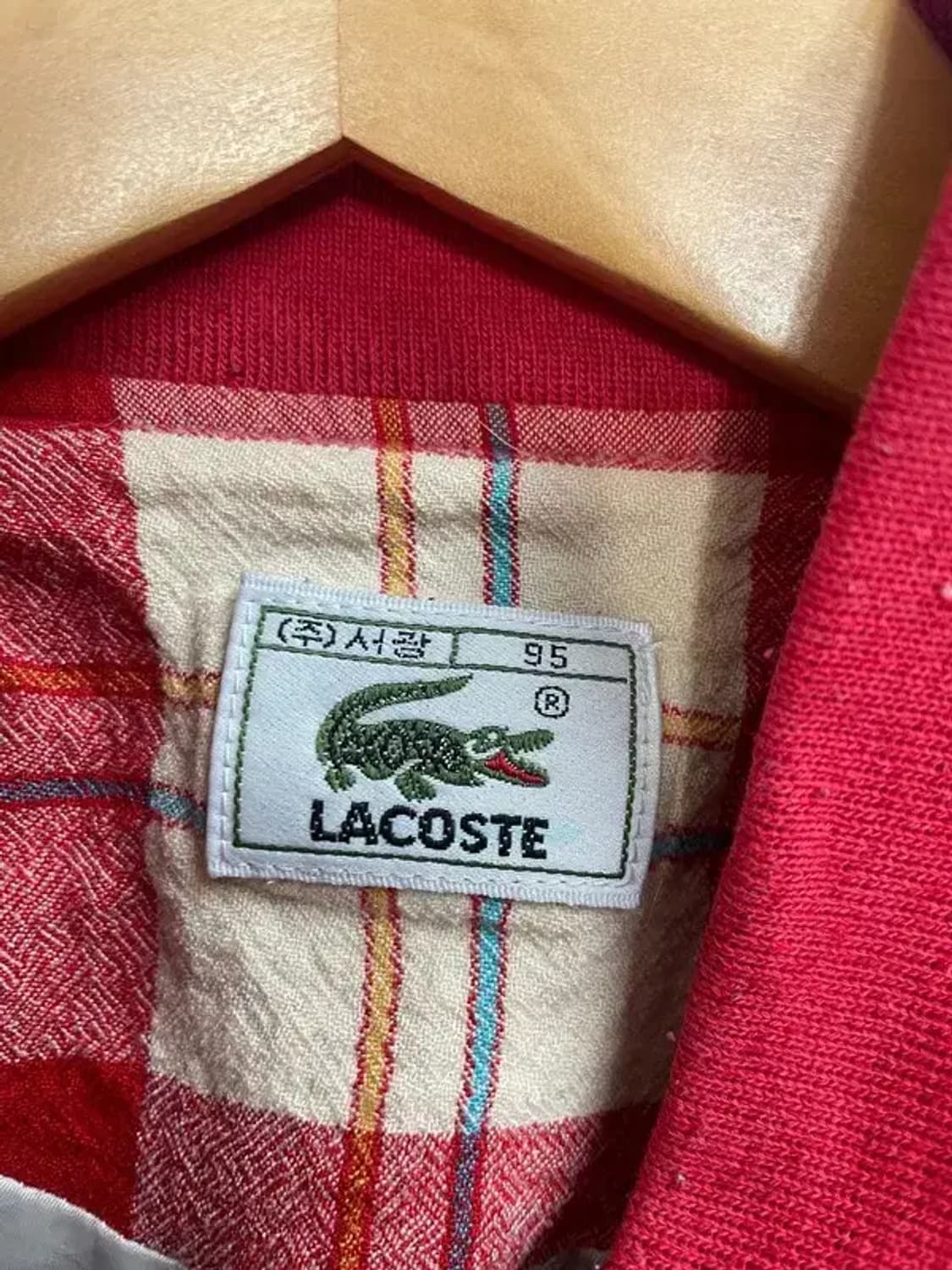 95 90s 올드 서광 라코스테 데일리 체크블루종 자켓 상품이미지5