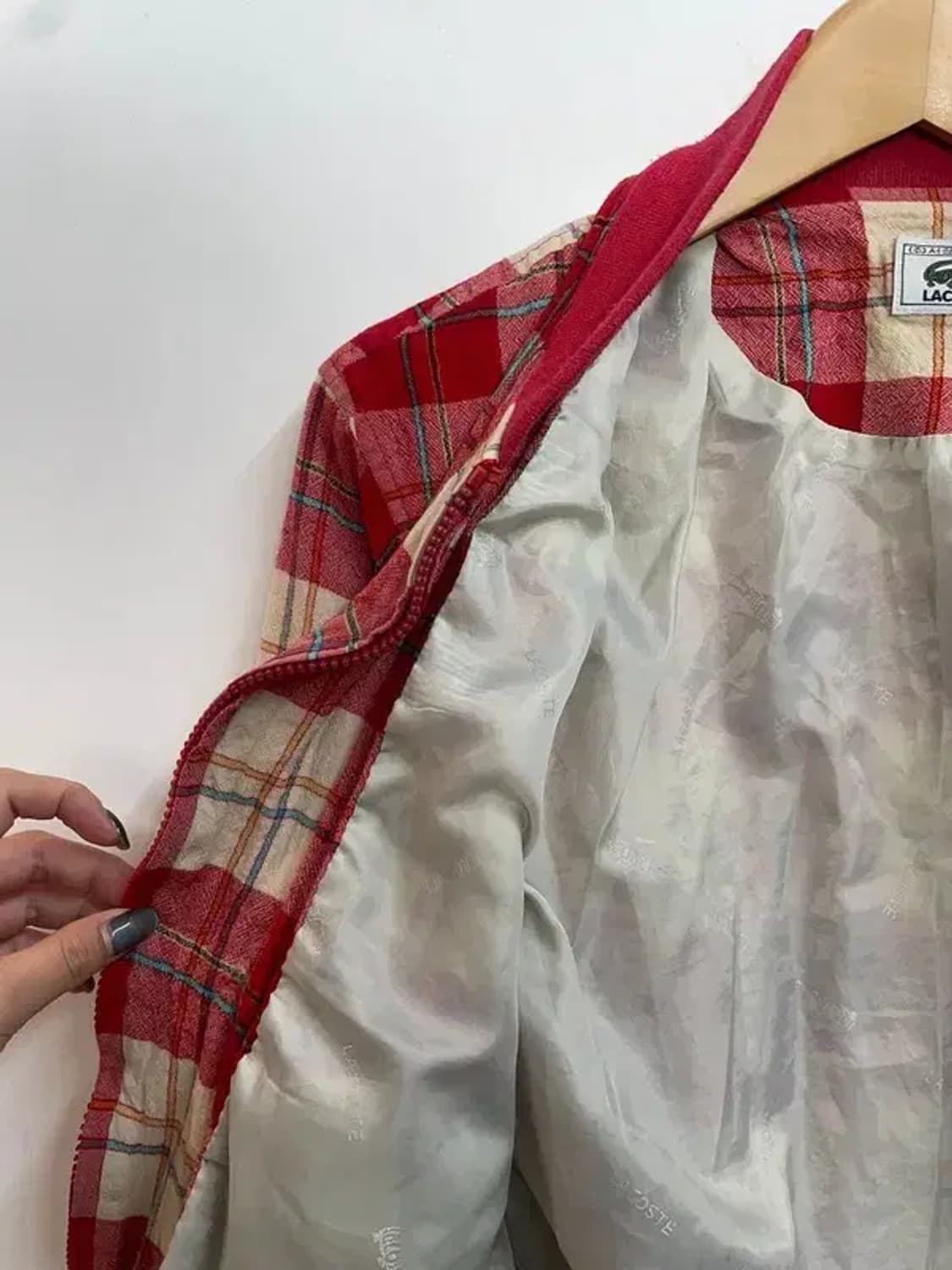 95 90s 올드 서광 라코스테 데일리 체크블루종 자켓 상품이미지6