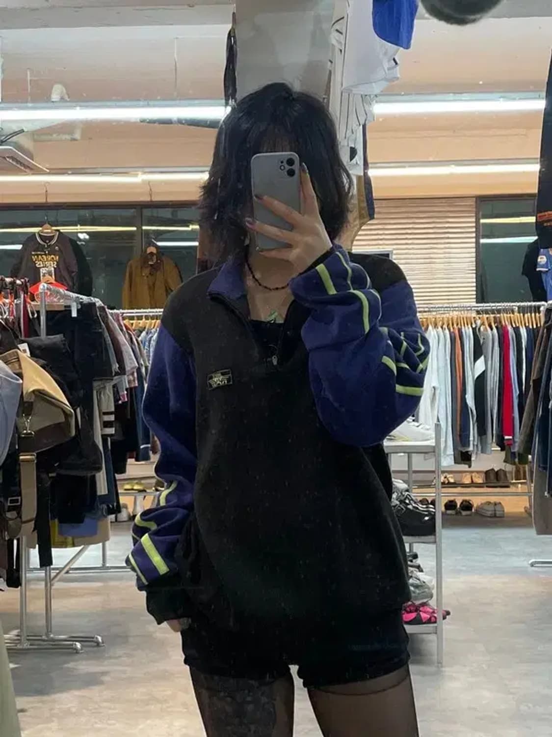 105 나이키 올드스쿨 삼나스포츠 오버핏 집업 니트 상품이미지1