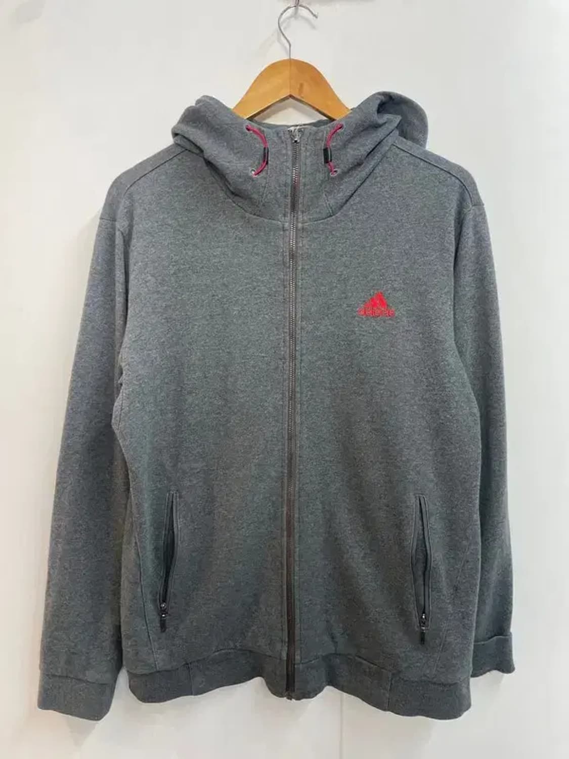 105 아디다스 로고 자수 후드 집업 상품이미지2