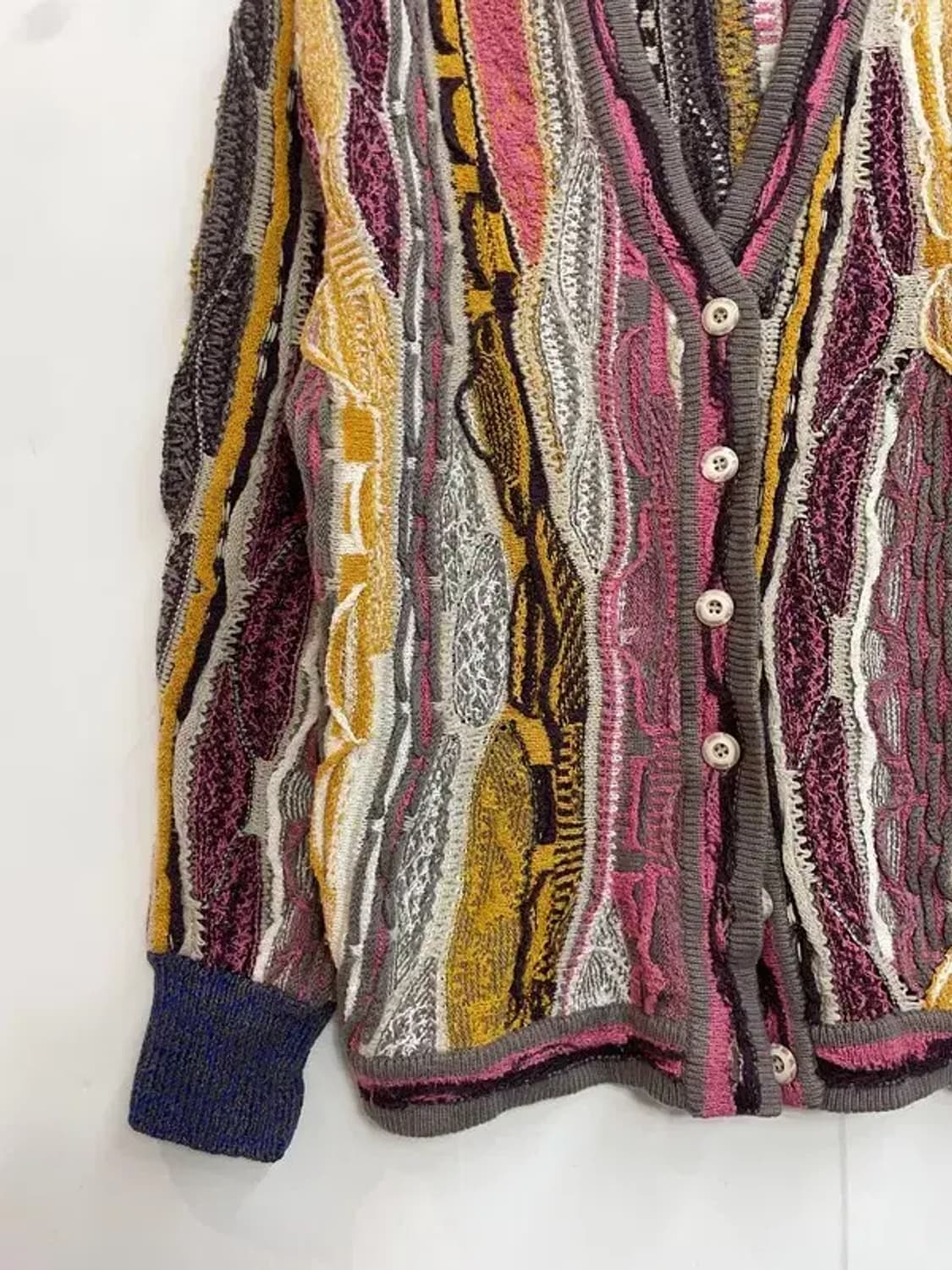 프리 빈티지 케이블 오버핏 브이넥 니트 가디건 상품이미지3