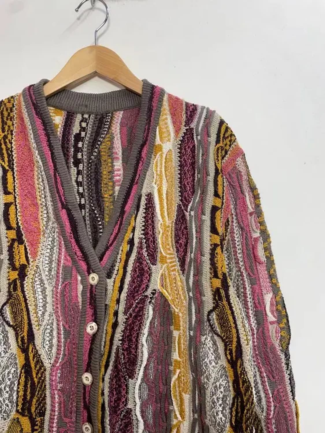 프리 빈티지 케이블 오버핏 브이넥 니트 가디건 상품이미지4