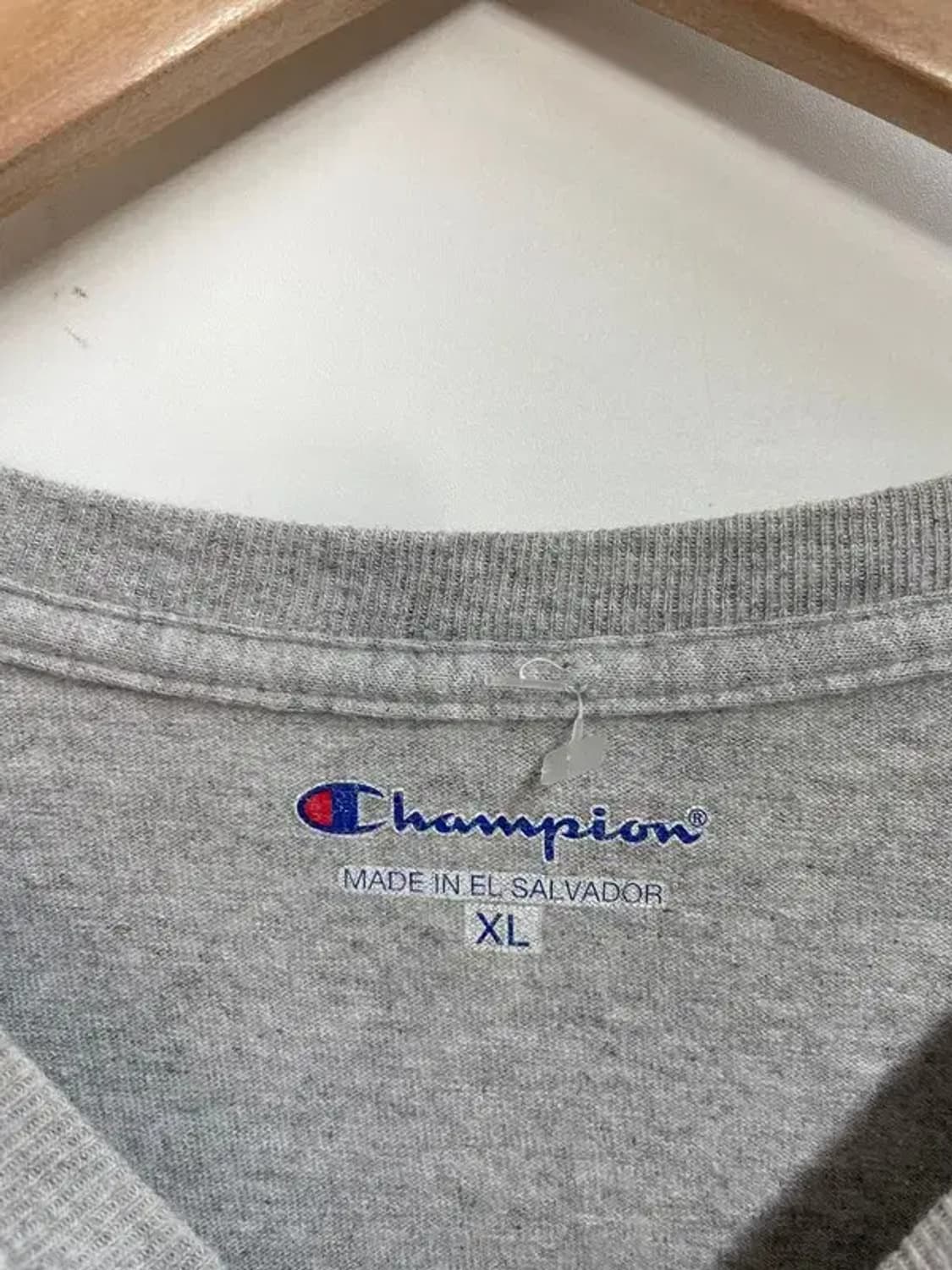 XL 챔피온 올드스쿨 로고 오버핏 긴팔티셔츠 그레이 상품이미지6