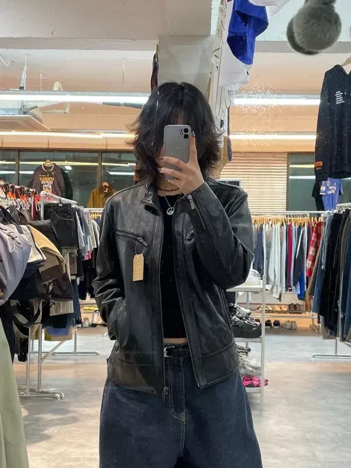 라지 빈티지 여성 레더 자켓 가죽 자켓 상품이미지1