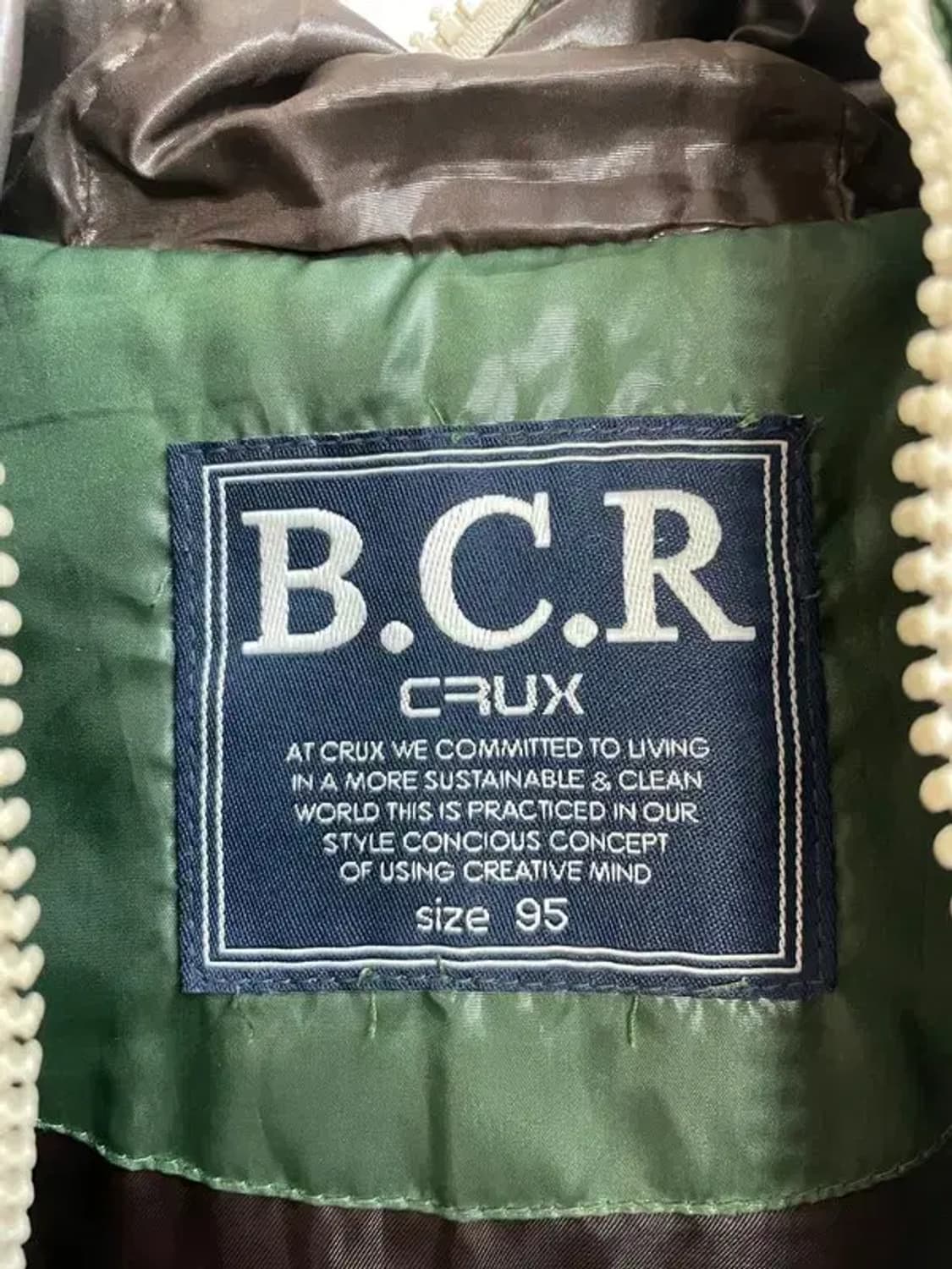 95 B.C.R. CRUX 빈티지 풀집업 패딩 조끼 그린 상품이미지5