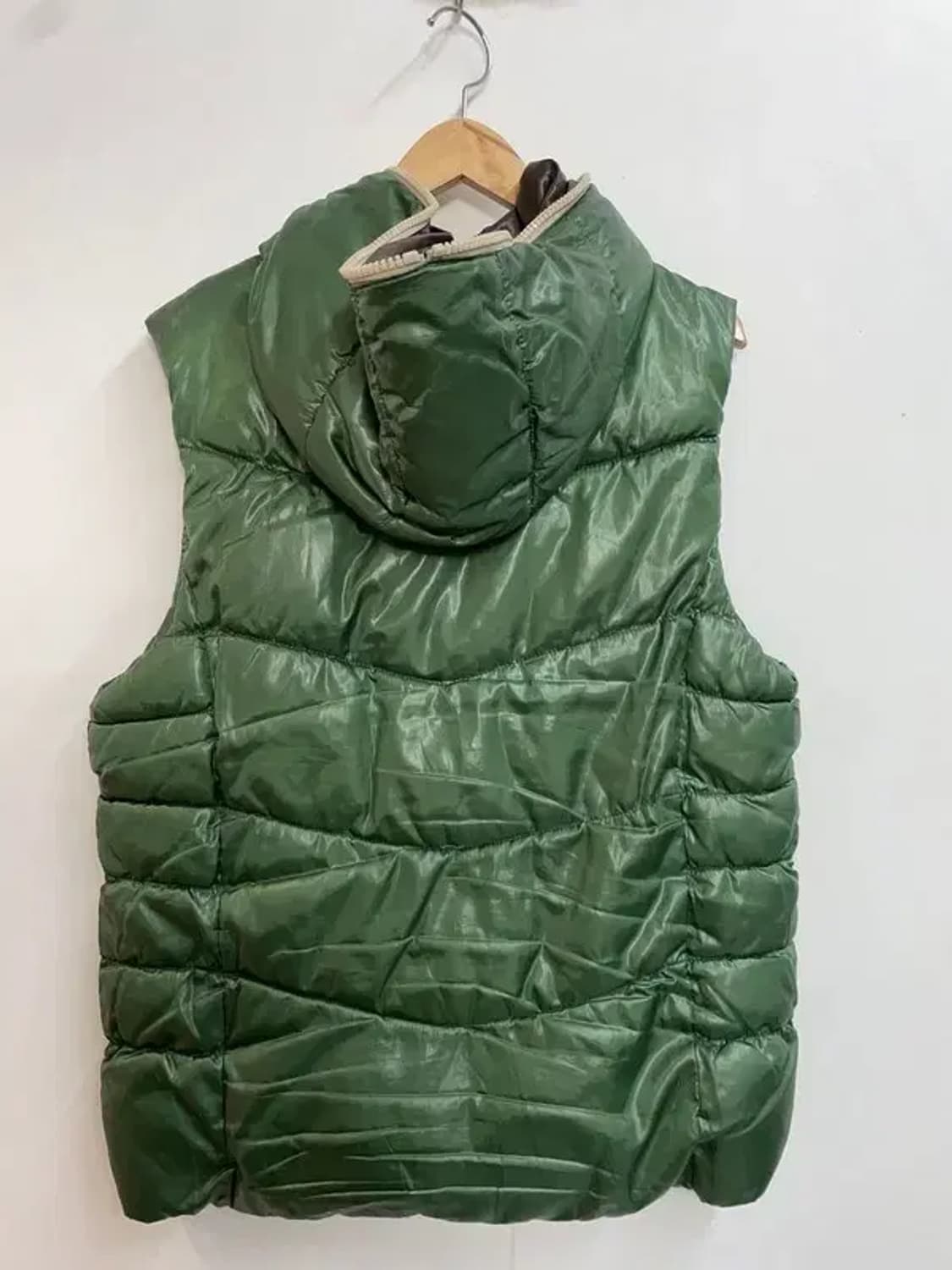 95 B.C.R. CRUX 빈티지 풀집업 패딩 조끼 그린 상품이미지7