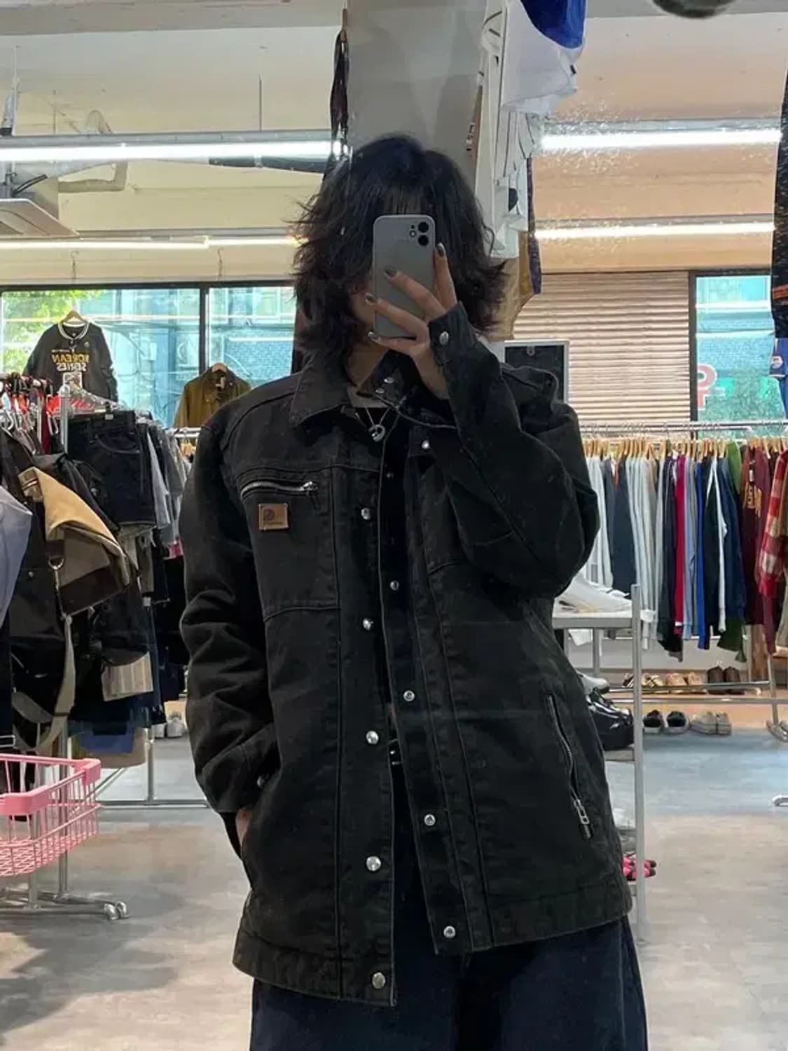 스몰 칼하트 남자 디트로이트 샌드스톤 멀티 포켓 자켓 블랙 상품이미지1