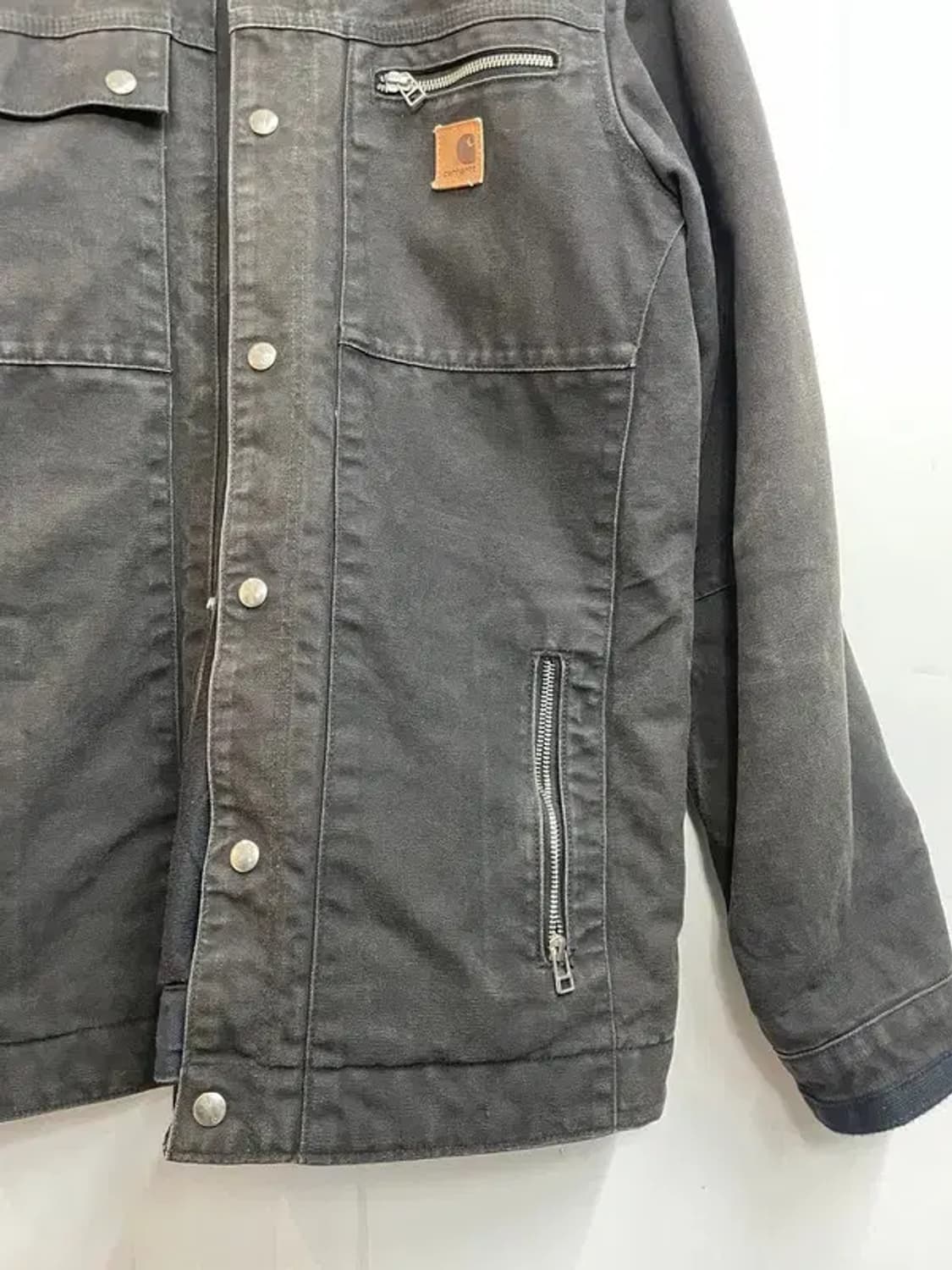 스몰 칼하트 남자 디트로이트 샌드스톤 멀티 포켓 자켓 블랙 상품이미지3