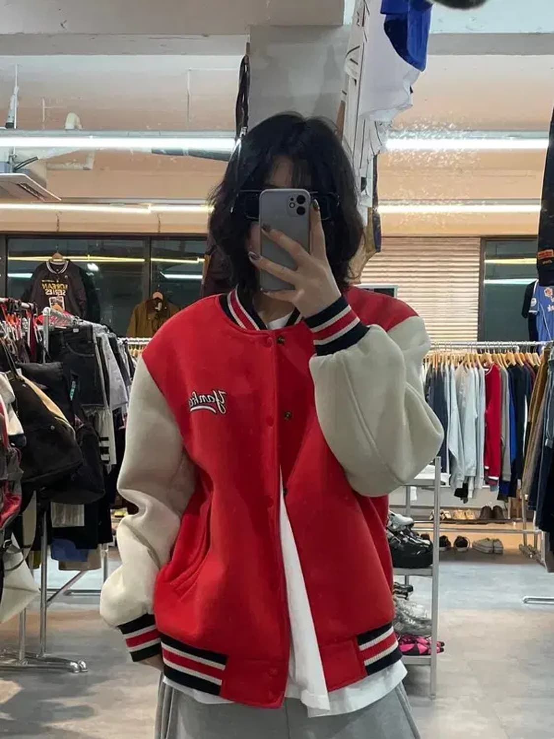 90 MLB x 뉴욕양키스 신슐레이트 빈티지 스터디움 자켓 레드 상품이미지1