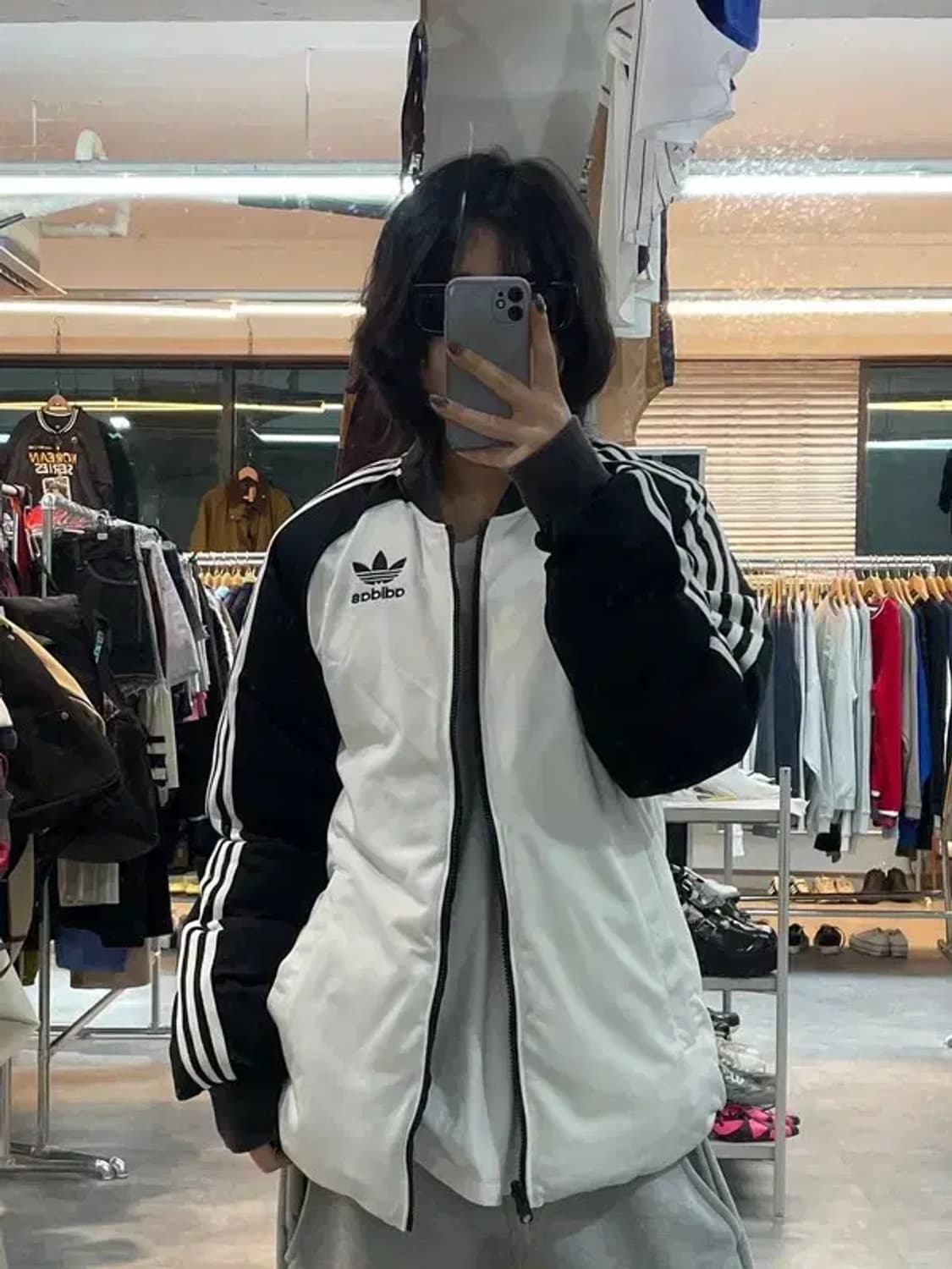 90 아디다스 SST 리버서블 패딩 자켓 블랙 화이트 상품이미지1