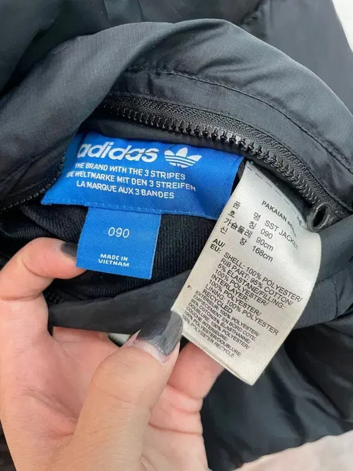 90 아디다스 SST 리버서블 패딩 자켓 블랙 화이트 상품이미지7