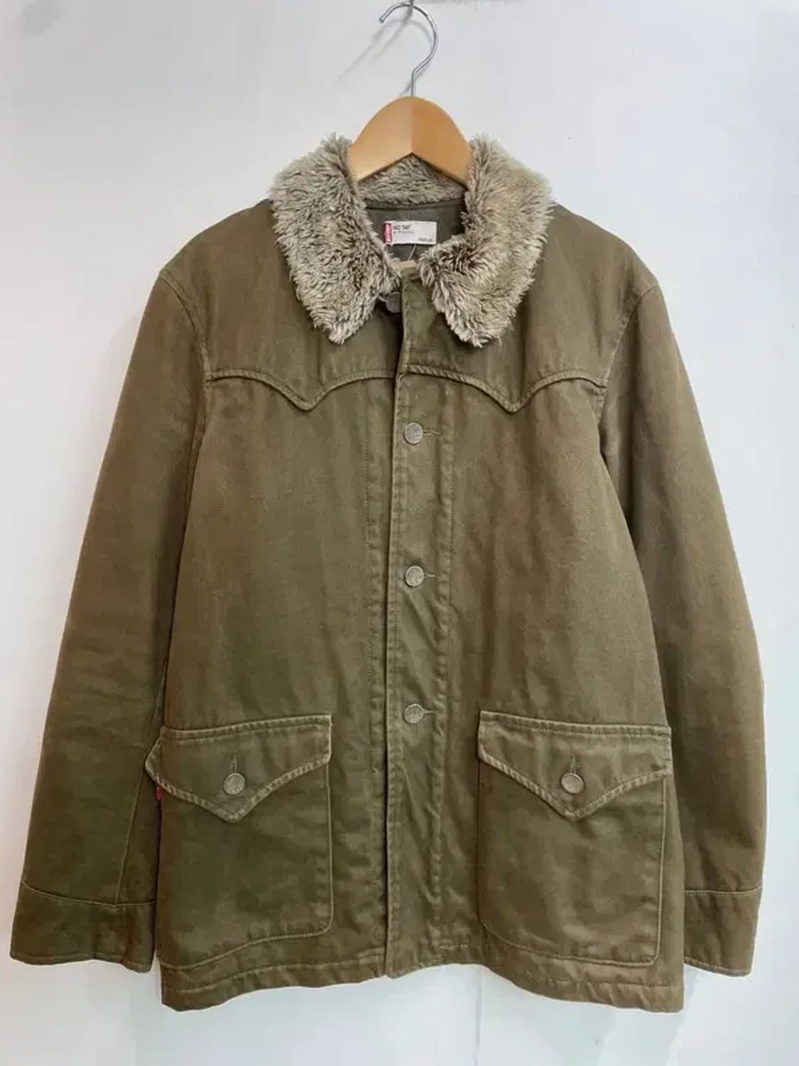 미디움 리바이스 레드 탭 카키 셰르파 트러커 자켓 상품이미지2