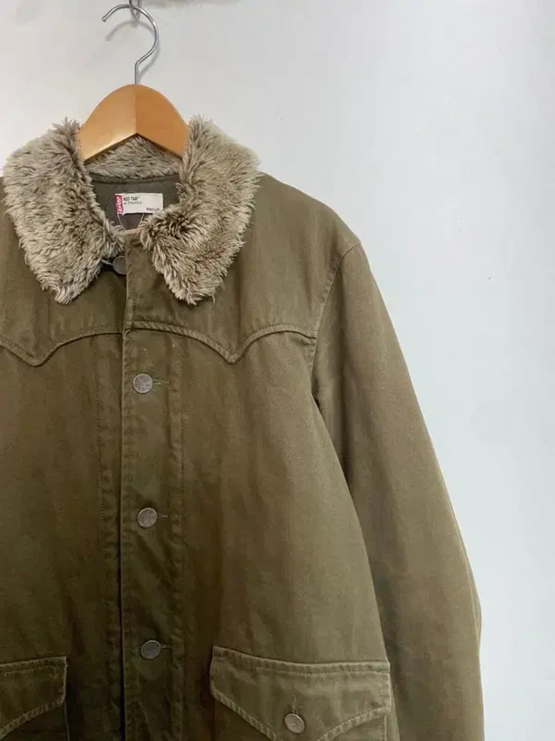 미디움 리바이스 레드 탭 카키 셰르파 트러커 자켓 상품이미지4