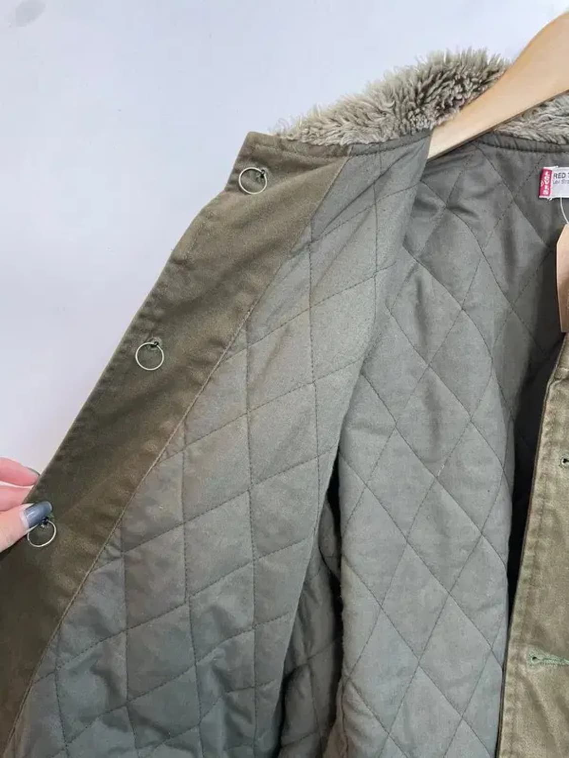 미디움 리바이스 레드 탭 카키 셰르파 트러커 자켓 상품이미지7