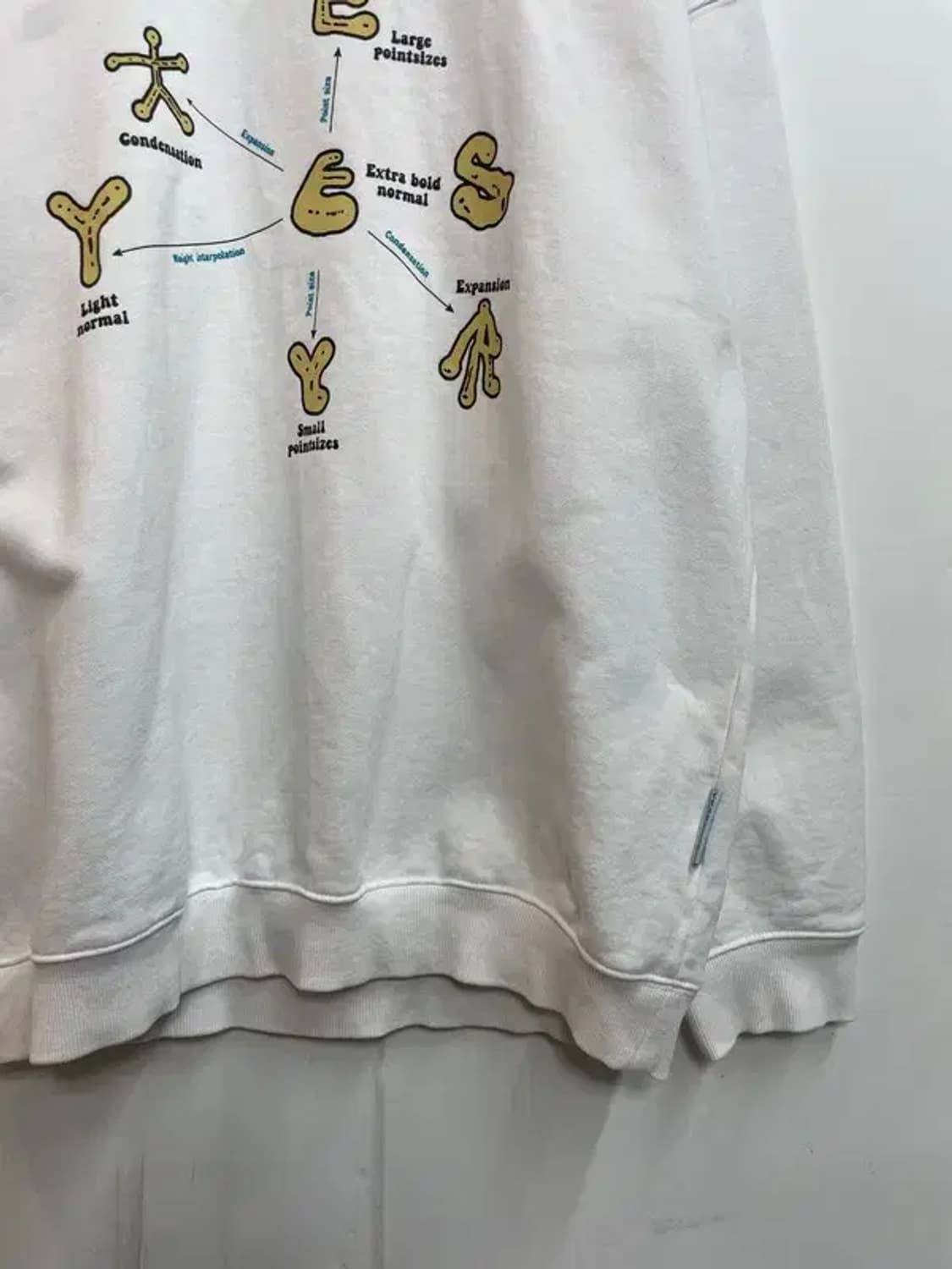 라지 예스아이씨 Y.E.S Optical 스웨트셔츠 맨투맨 화이트 상품이미지3