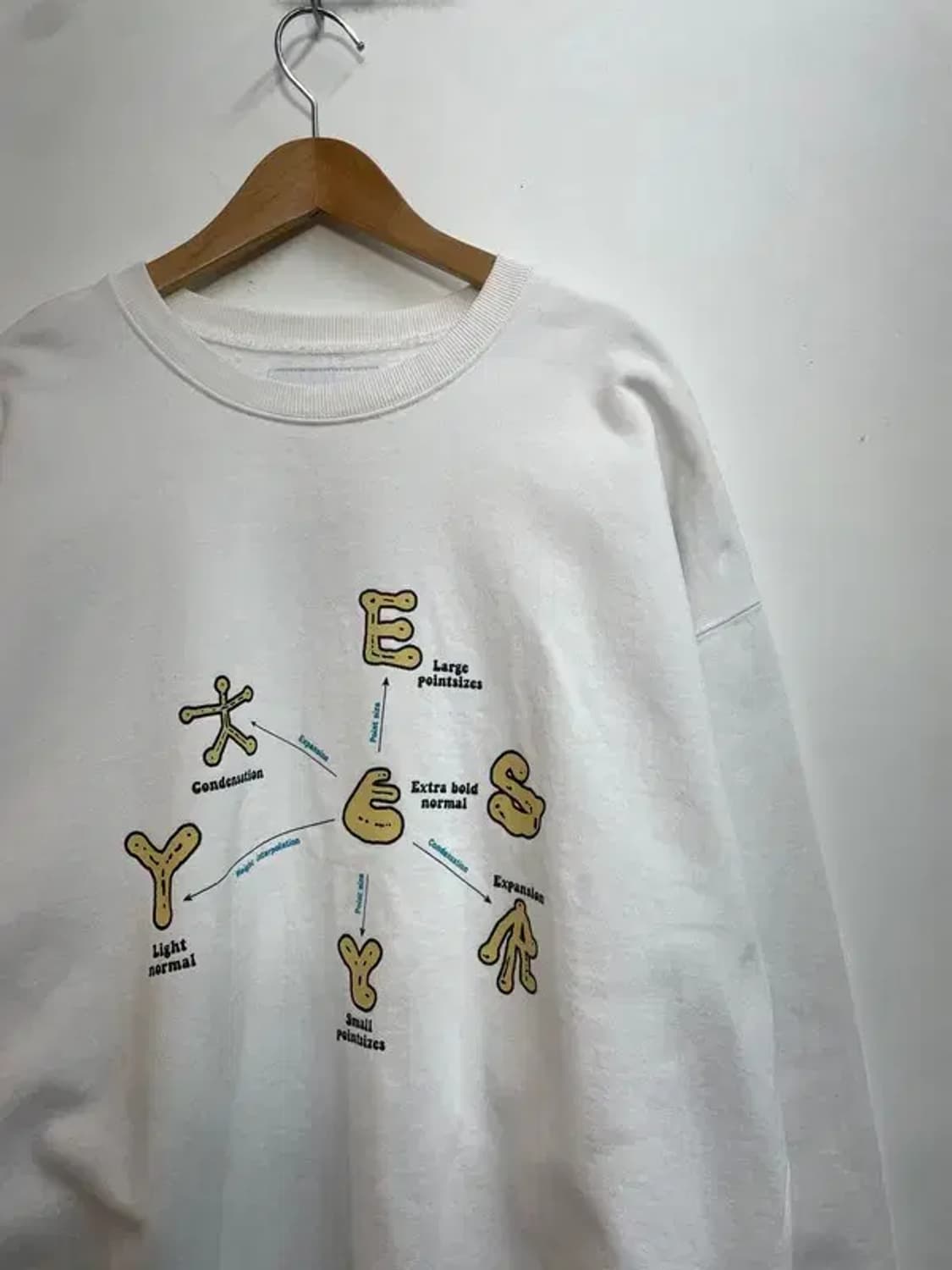 라지 예스아이씨 Y.E.S Optical 스웨트셔츠 맨투맨 화이트 상품이미지4