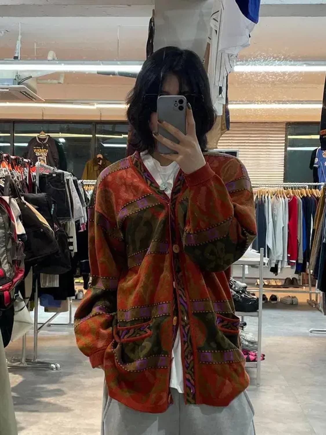 프리 동원 올드스쿨 오버핏 가디건 집업 상품이미지1