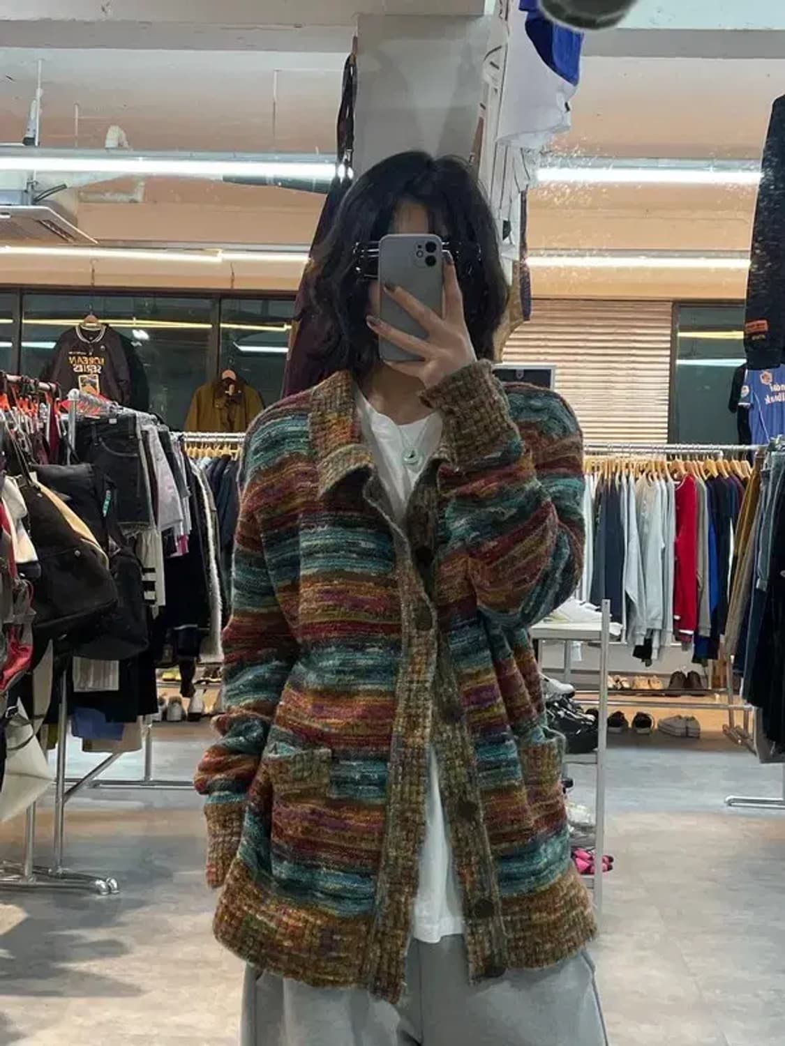 프리 CANZONE 히피스타일 빈티지 패턴 니트 가디건 상품이미지1