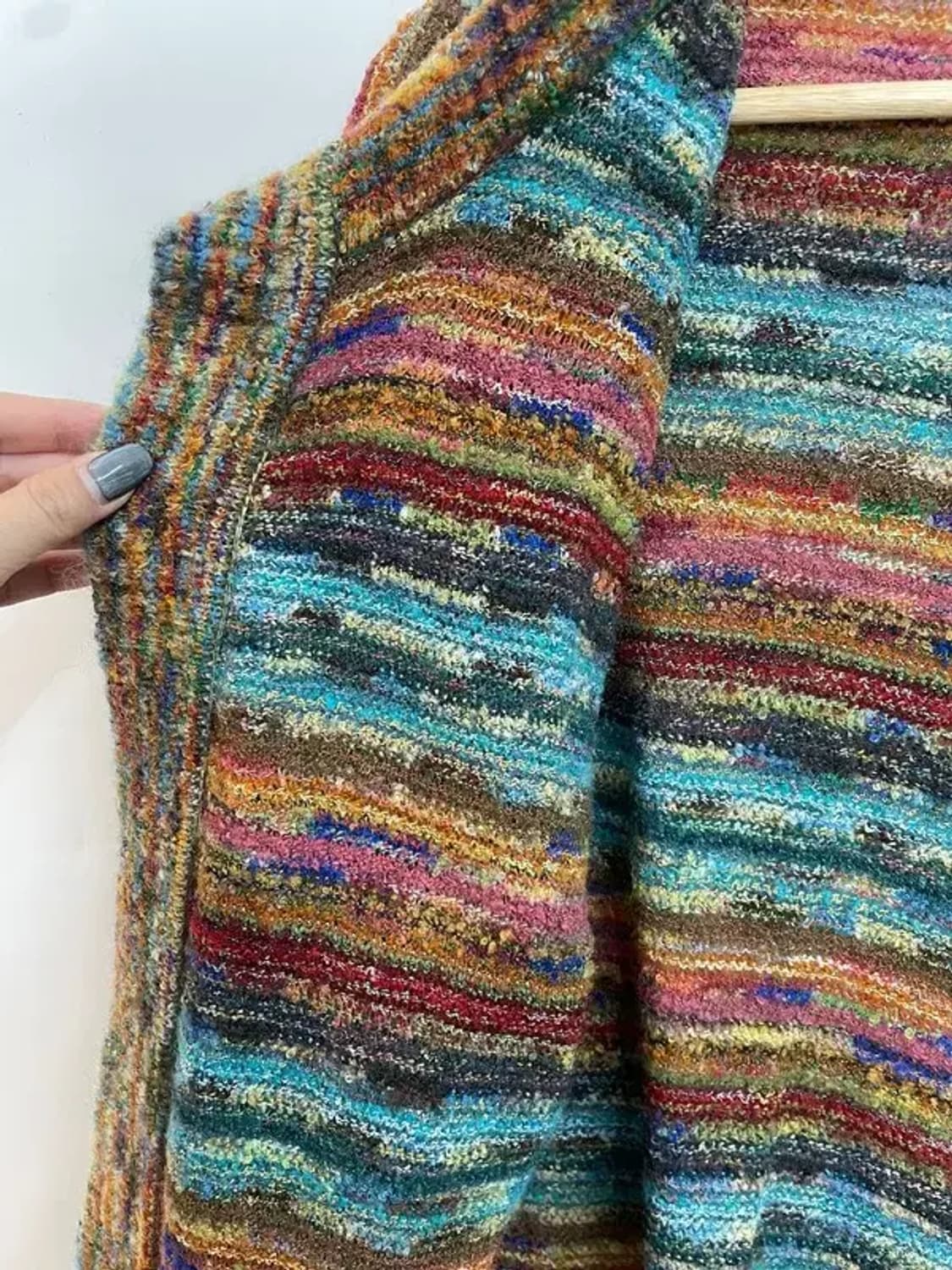 프리 CANZONE 히피스타일 빈티지 패턴 니트 가디건 상품이미지6