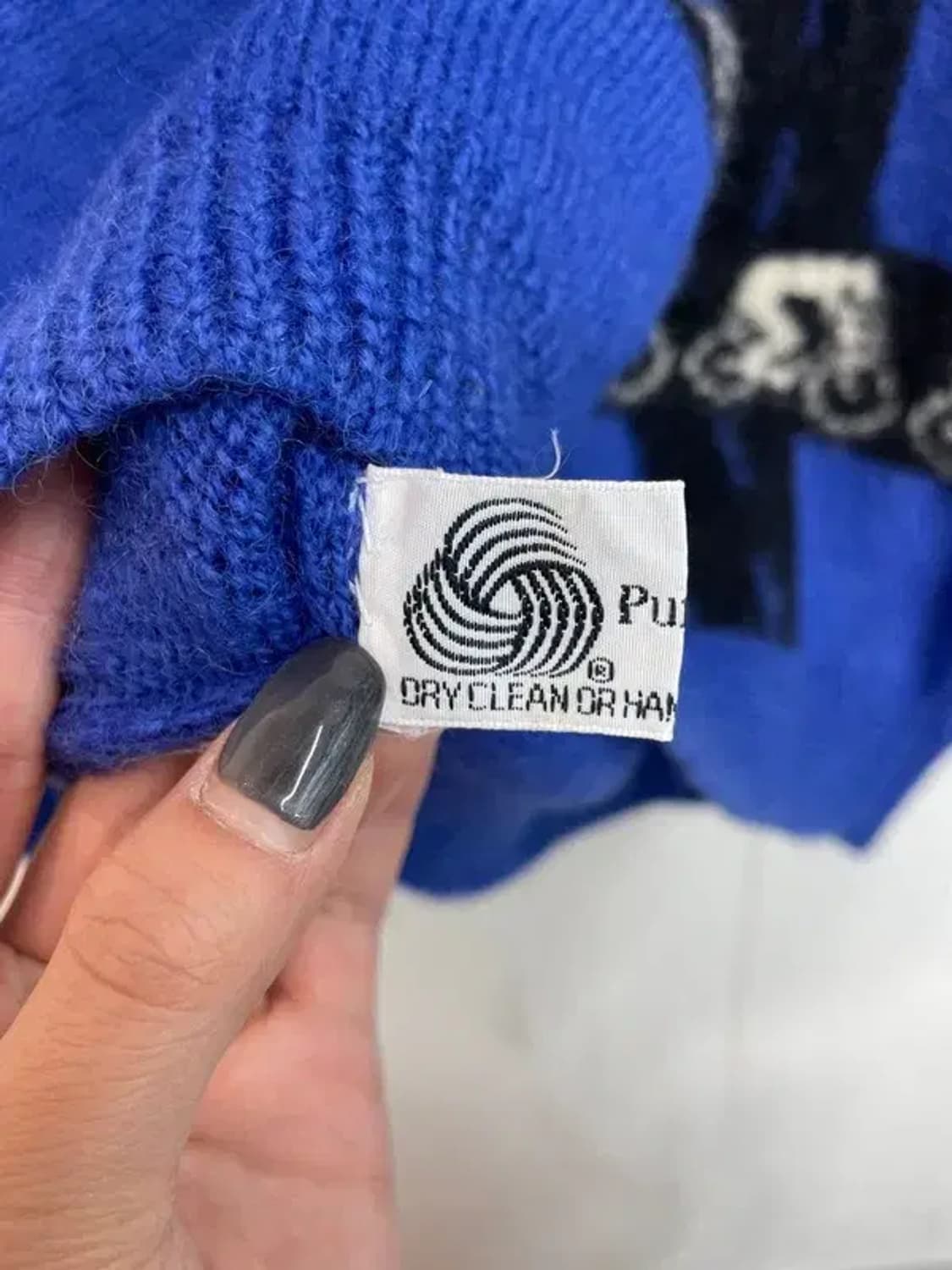 프리 90s KAPAI CRAFTS 크롭 니트 블루 상품이미지6