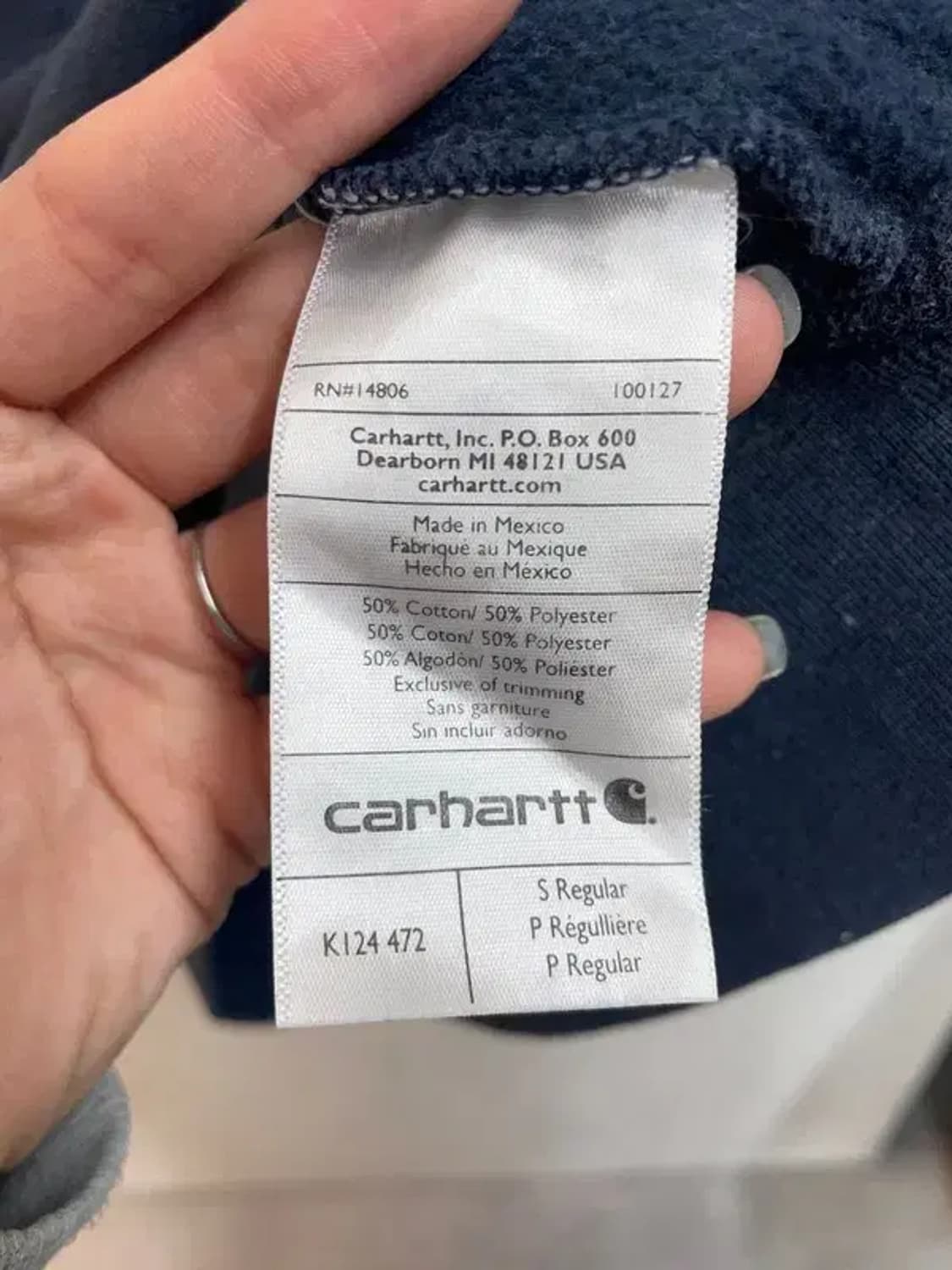 스몰 칼하트 오리지널 핏 맨투맨 네이비 상품이미지7