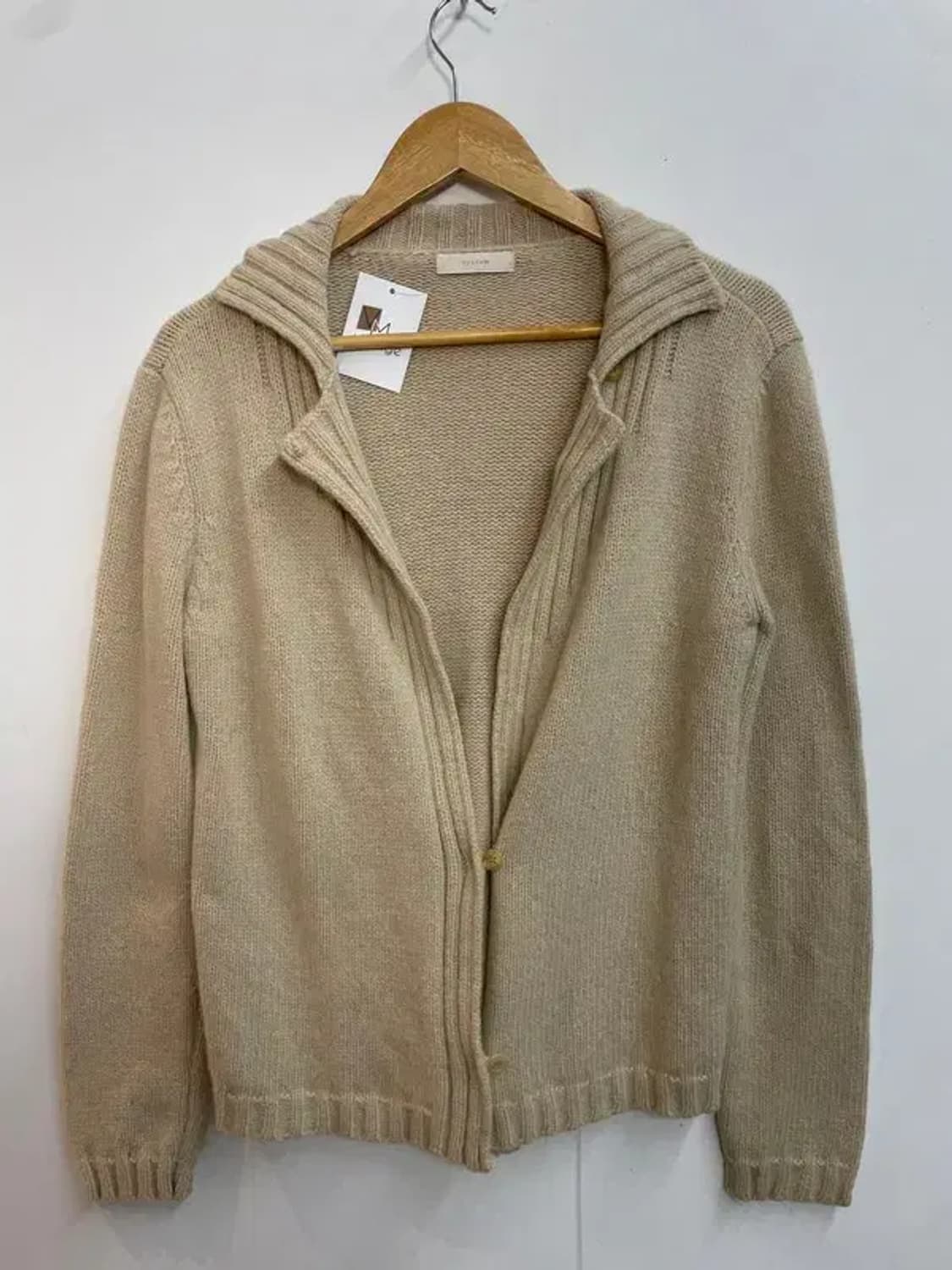 90 여자 시스템 숄카라 니트 가디건 베이지 상품이미지2