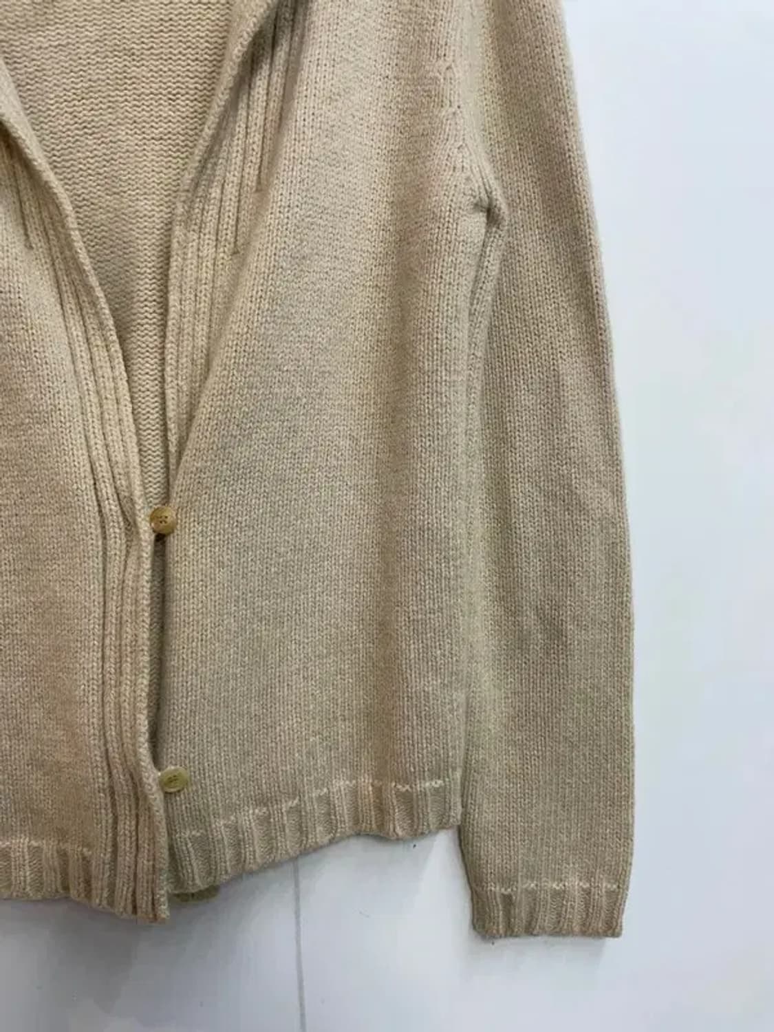 90 여자 시스템 숄카라 니트 가디건 베이지 상품이미지3