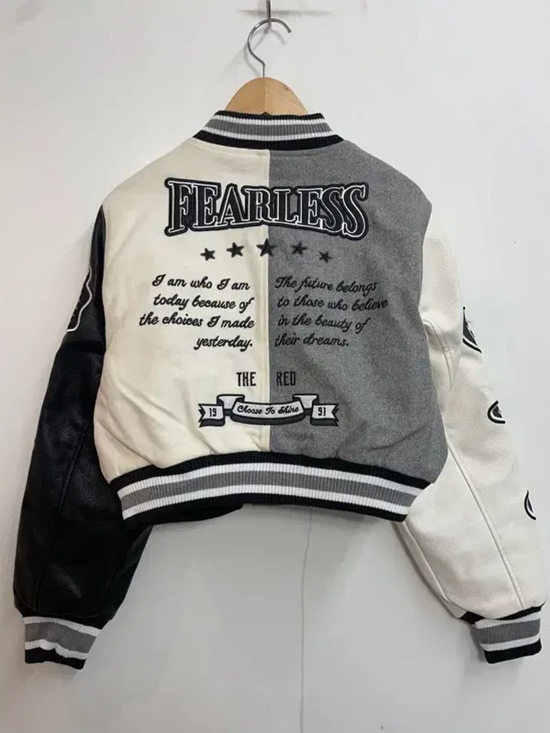 미디움 스모크라이즈 바시티 크롭 자켓 그레이 상품이미지7