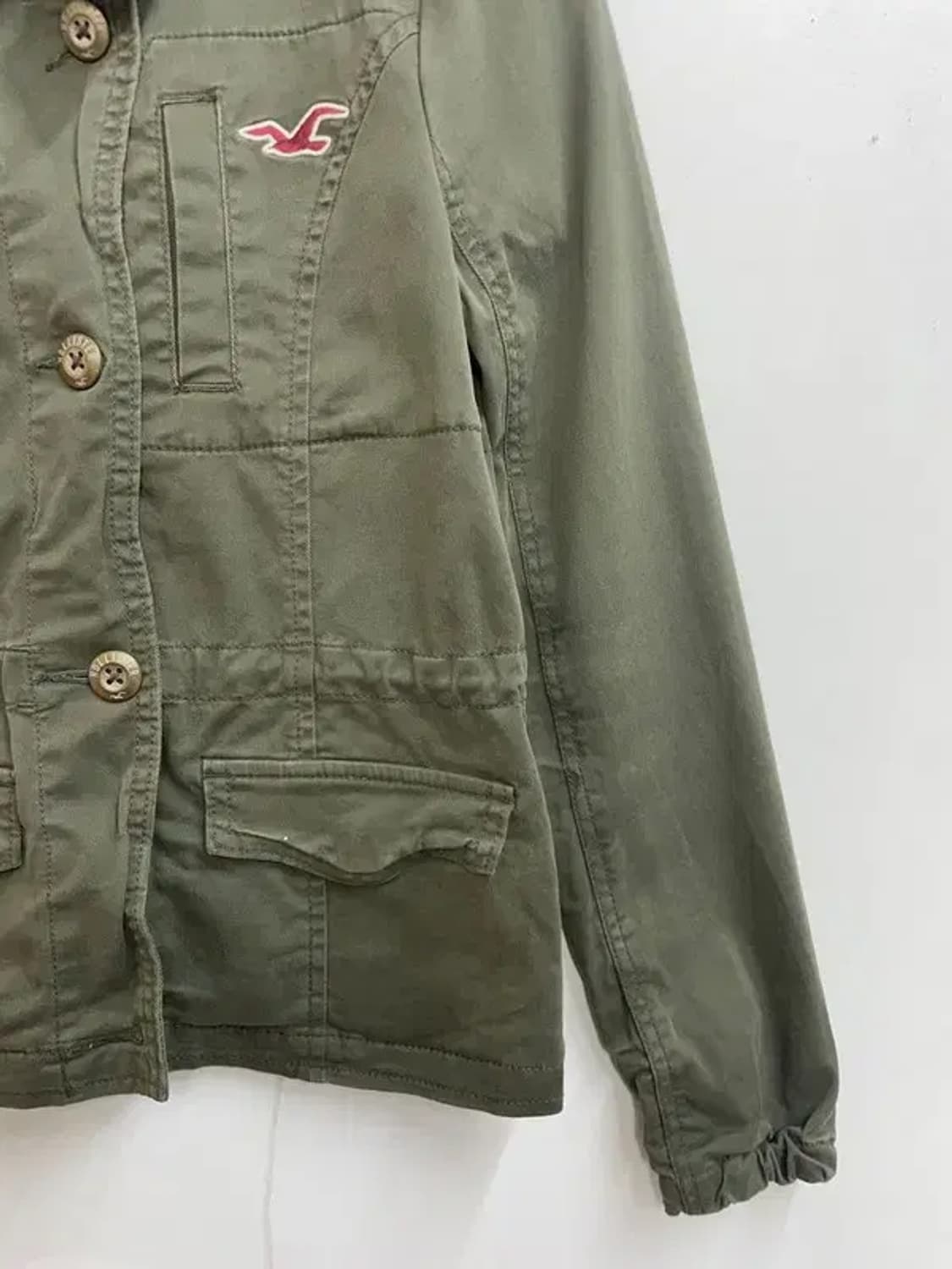 XS 홀리스터 여자 Y2K 빈티지 숏 자켓 카키 상품이미지3
