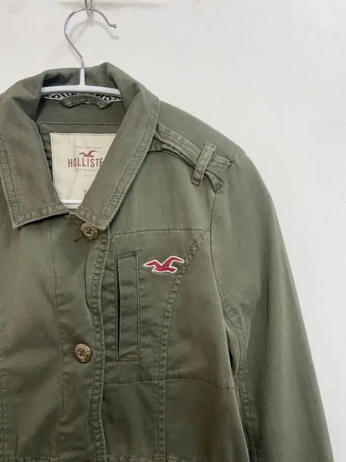 XS 홀리스터 여자 Y2K 빈티지 숏 자켓 카키 상품이미지4