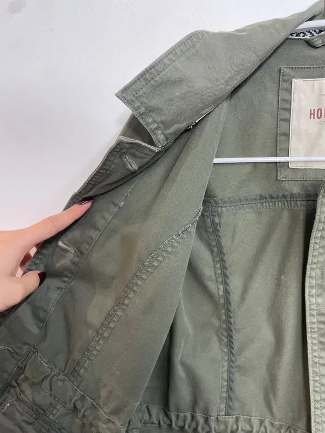 XS 홀리스터 여자 Y2K 빈티지 숏 자켓 카키 상품이미지6