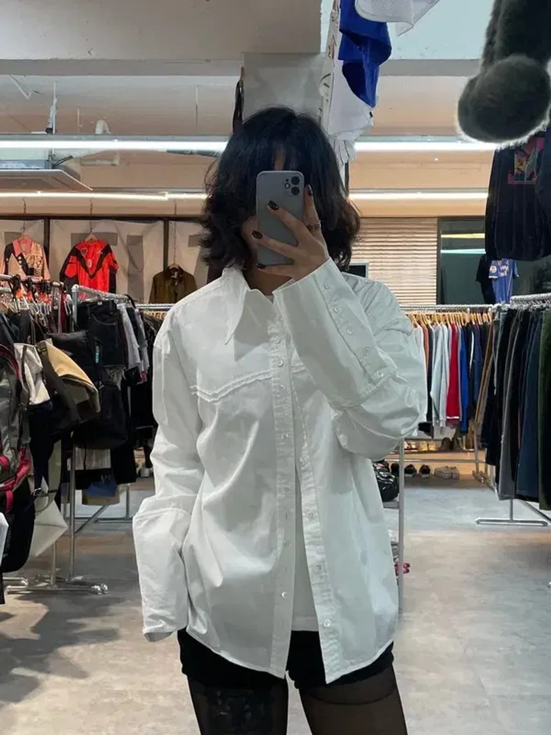 3 이어스트 eerst 오버핏 포인트 셔츠 화이트 상품이미지1