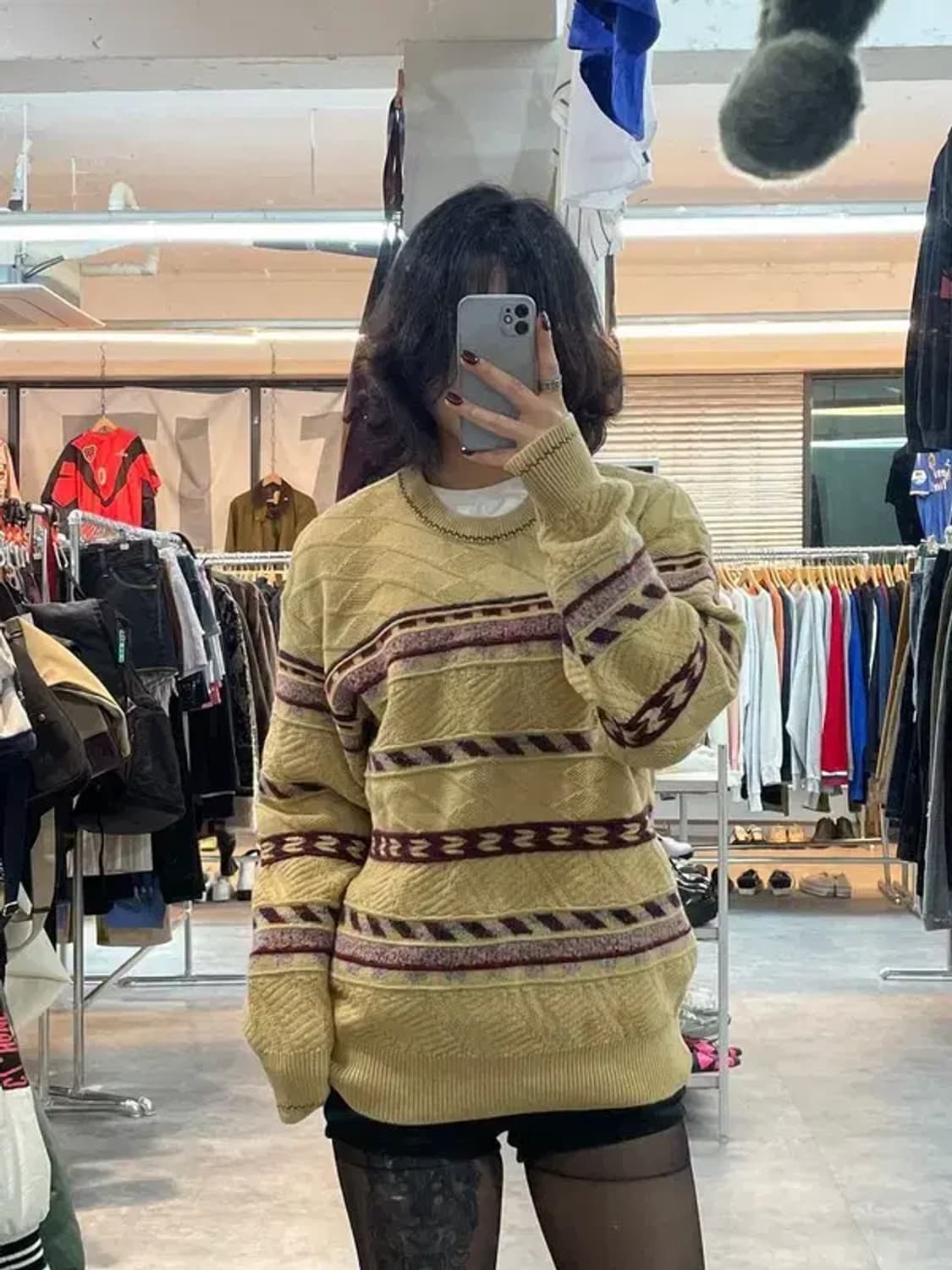 라지 레이크랜드 빈티지 패턴스트라이프 베이지 상품이미지1